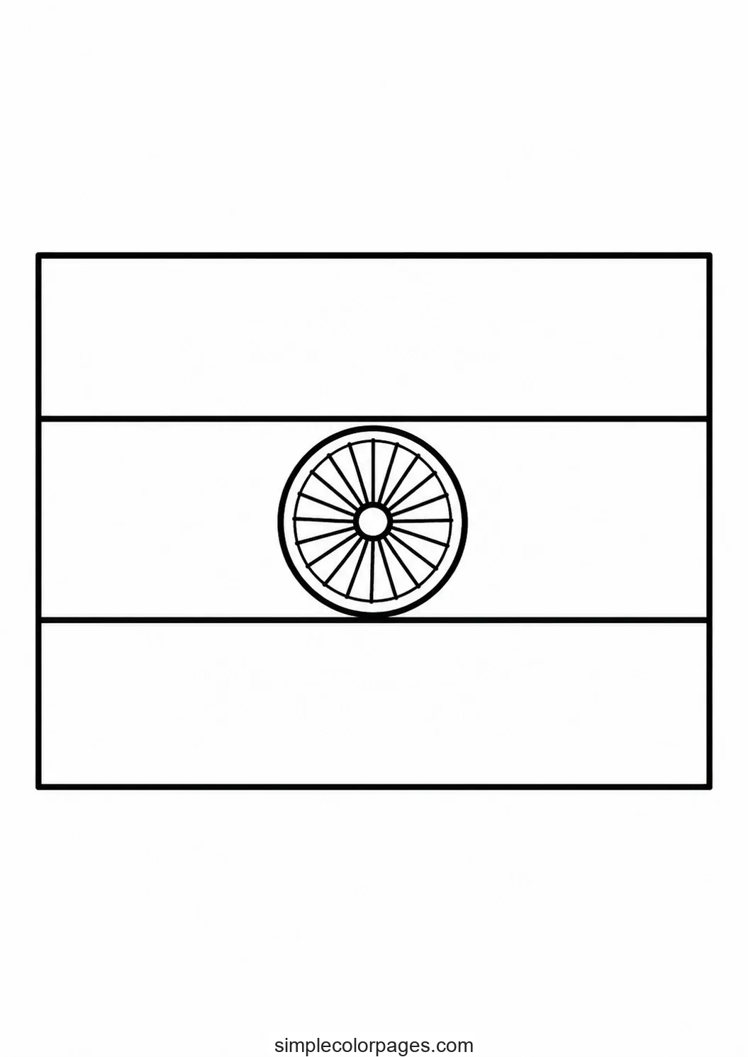 Preview of India Flag Coloring Page
