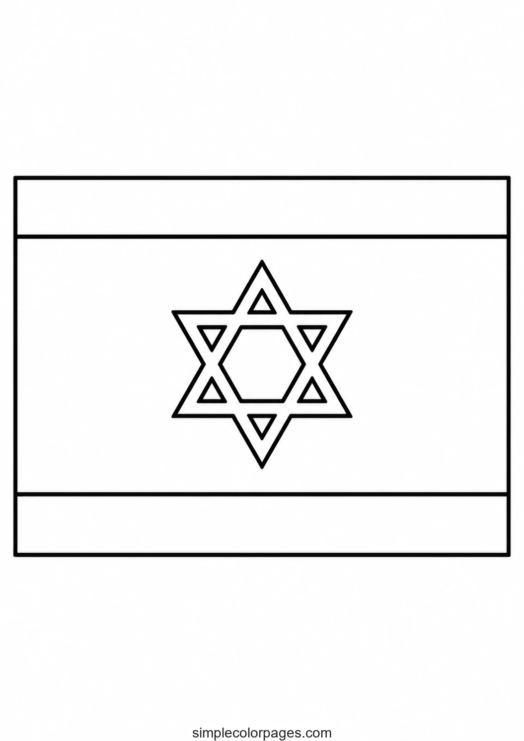 Preview of Israel Flag Coloring Page