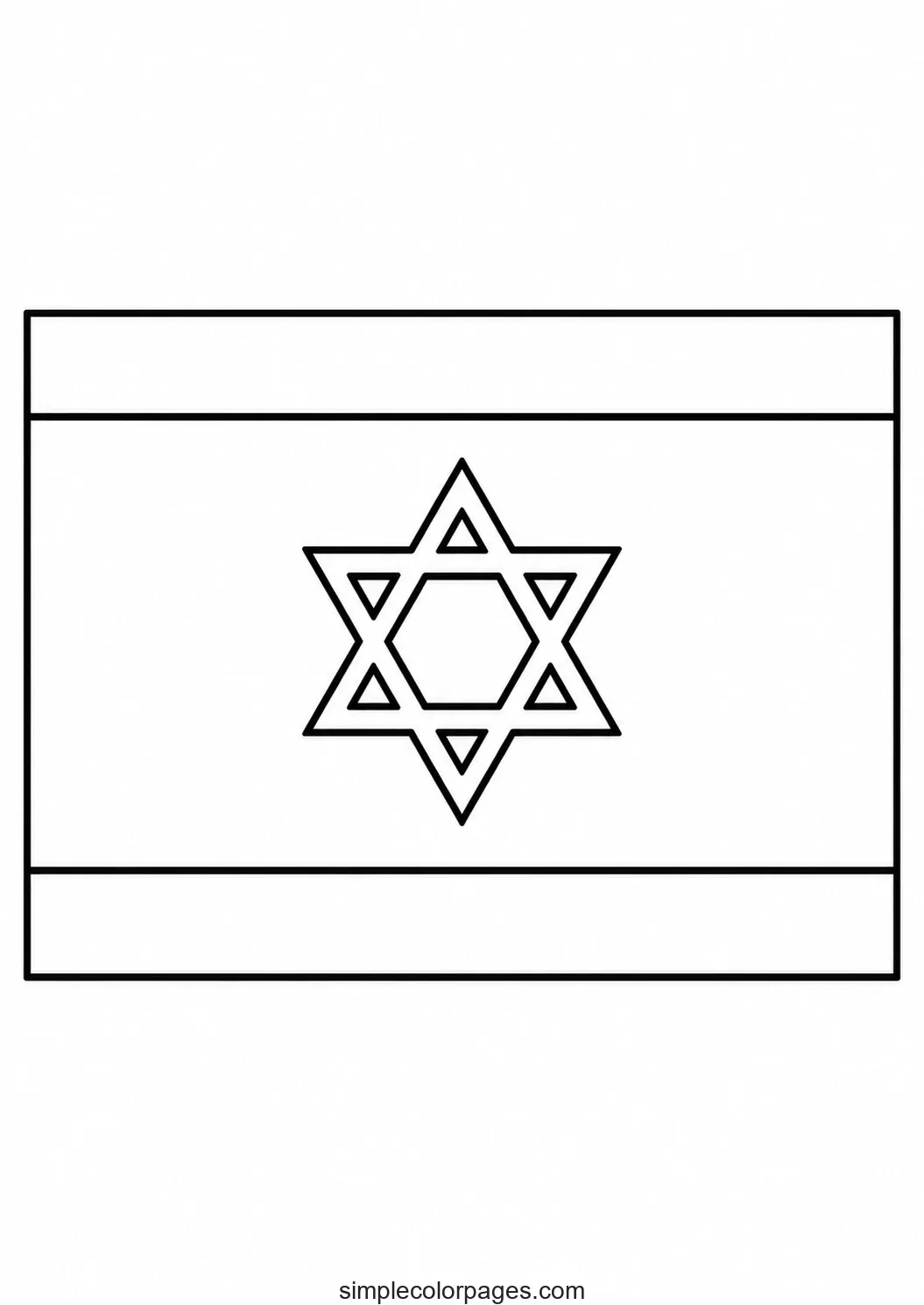 Preview of Israel Flag Coloring Page