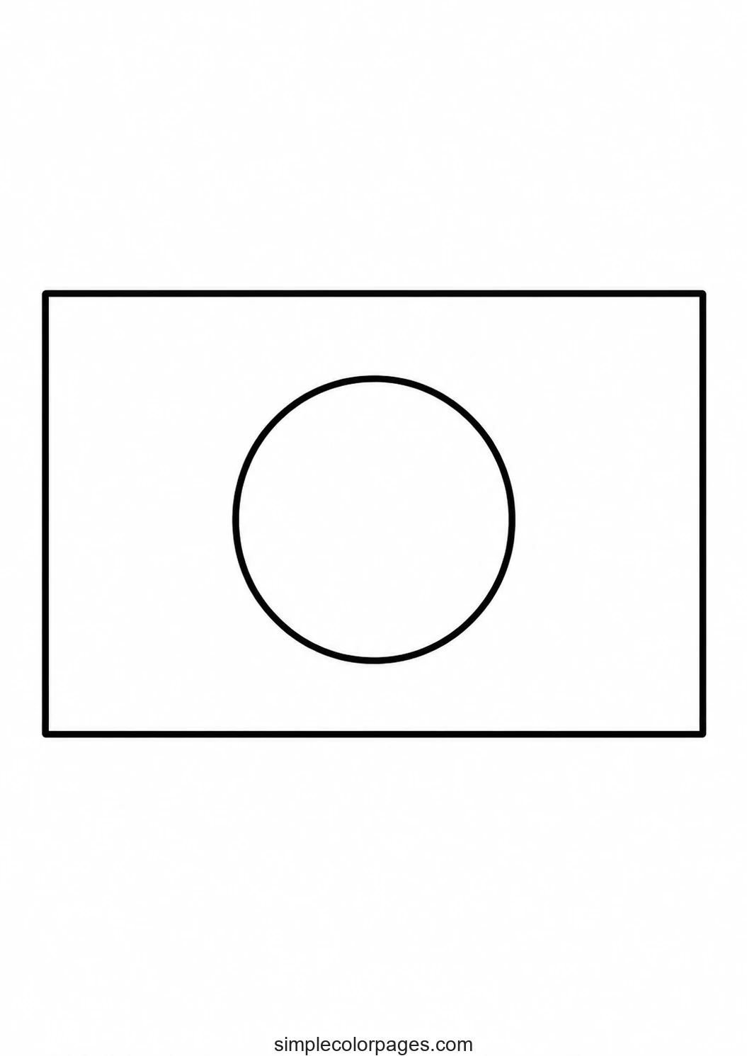 Preview of Japan Flag Coloring Page