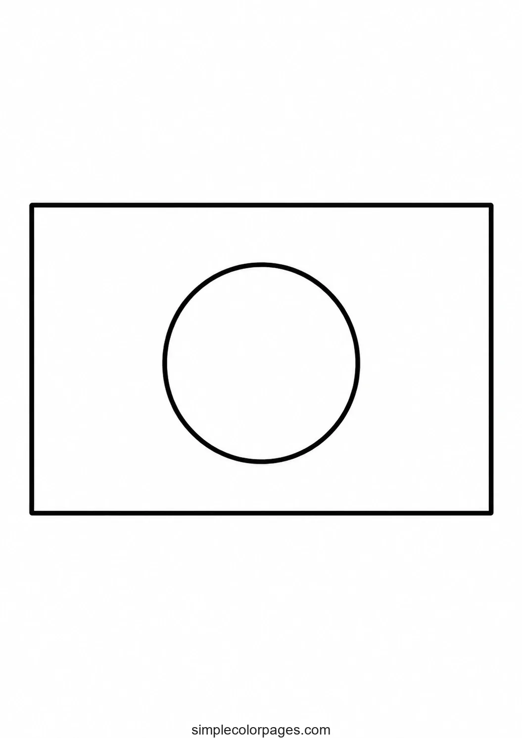 Preview of Japan Flag Coloring Page