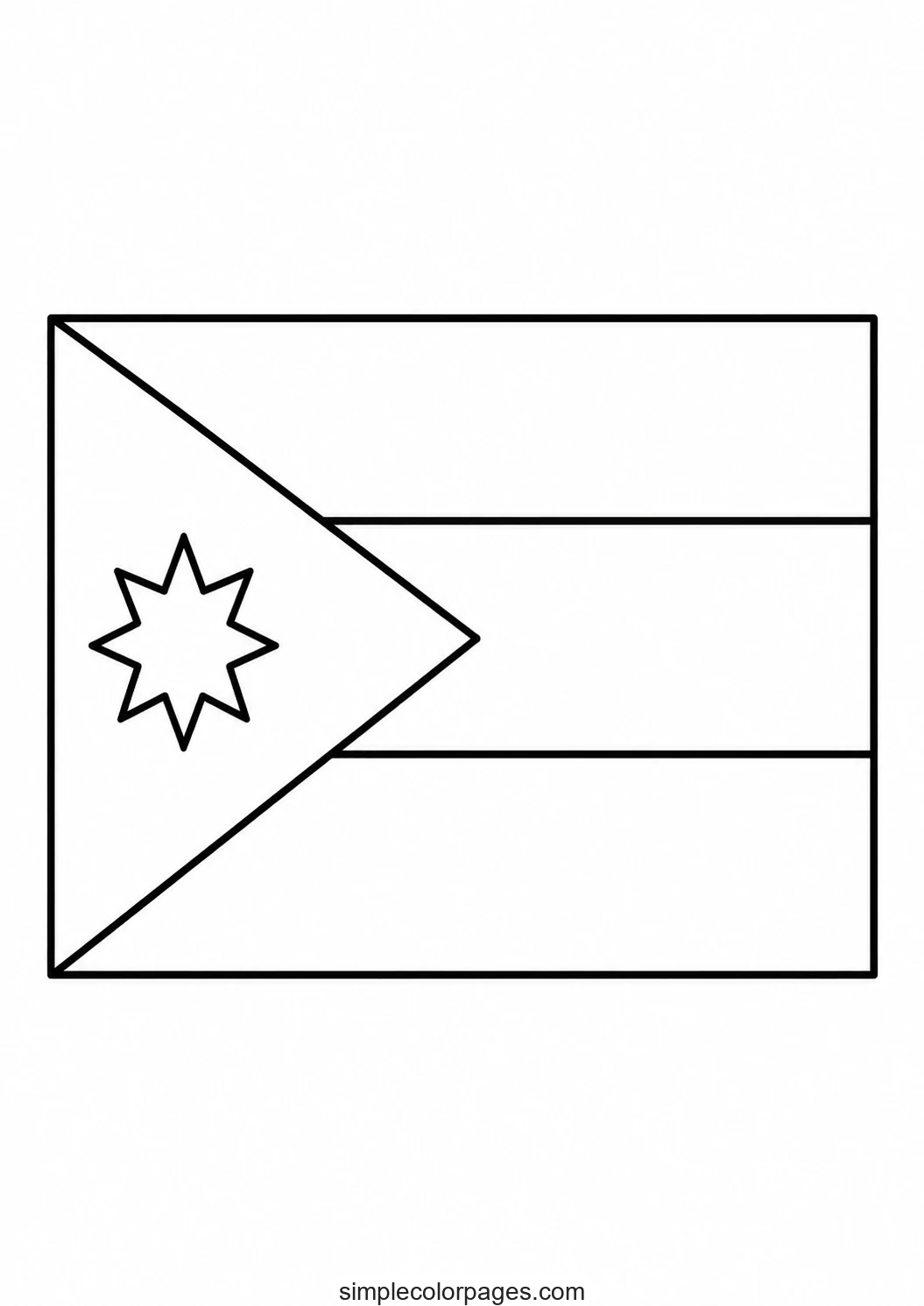 Preview of Jordan Flag Coloring Page