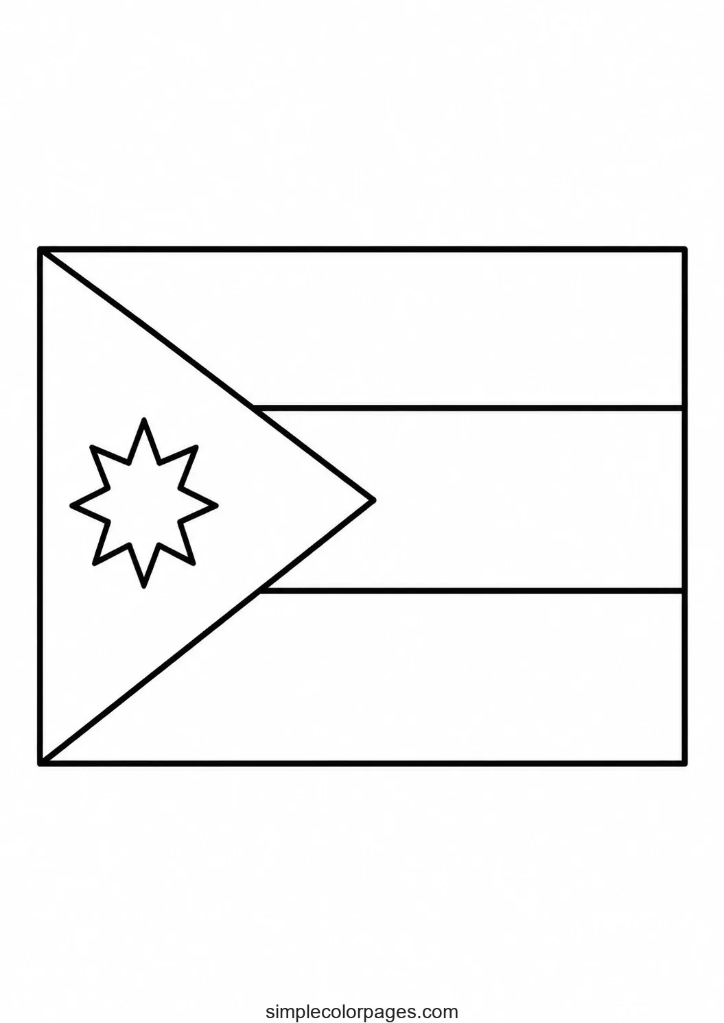 Preview of Jordan Flag Coloring Page