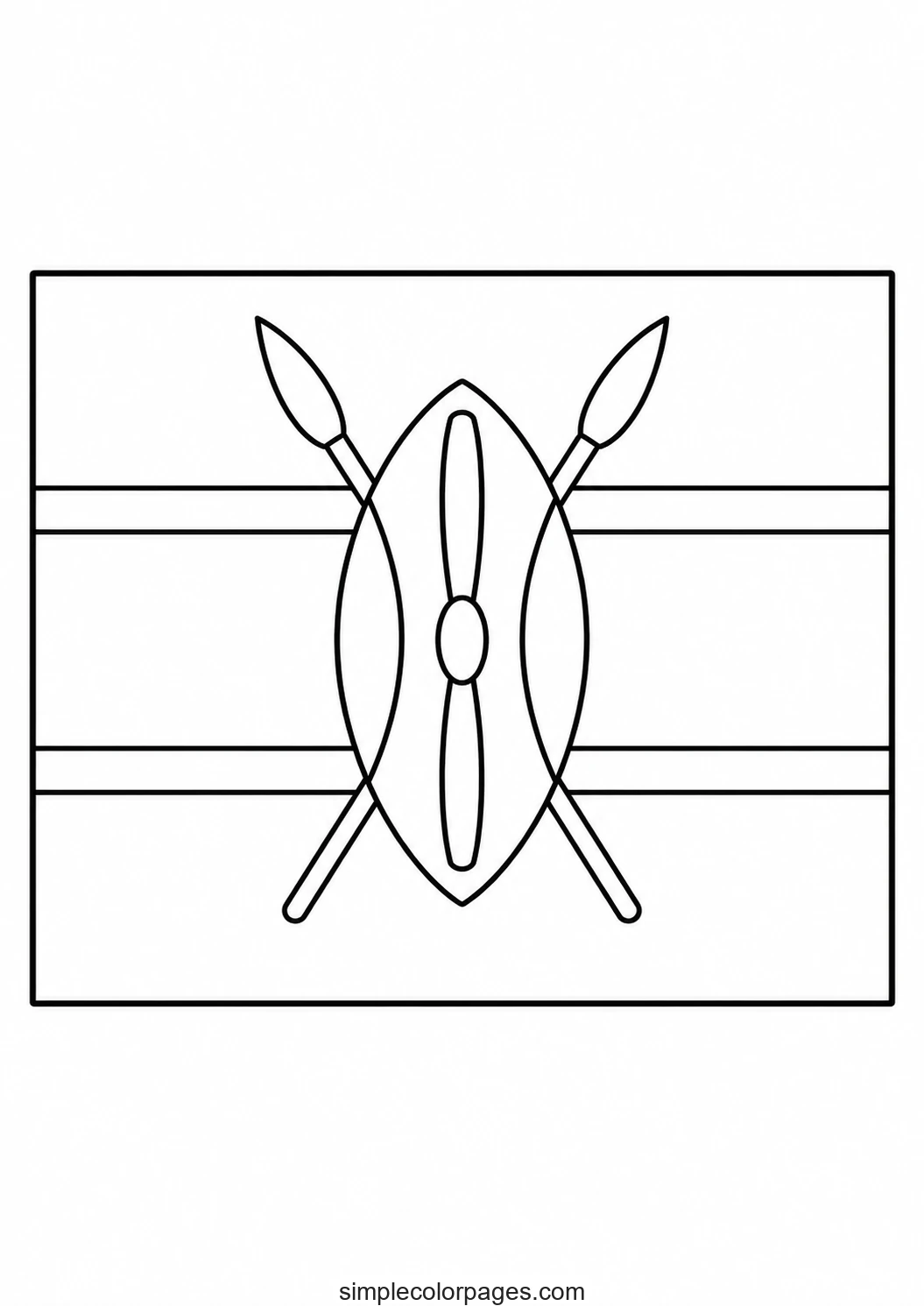 Preview of Kenya Flag Coloring Page
