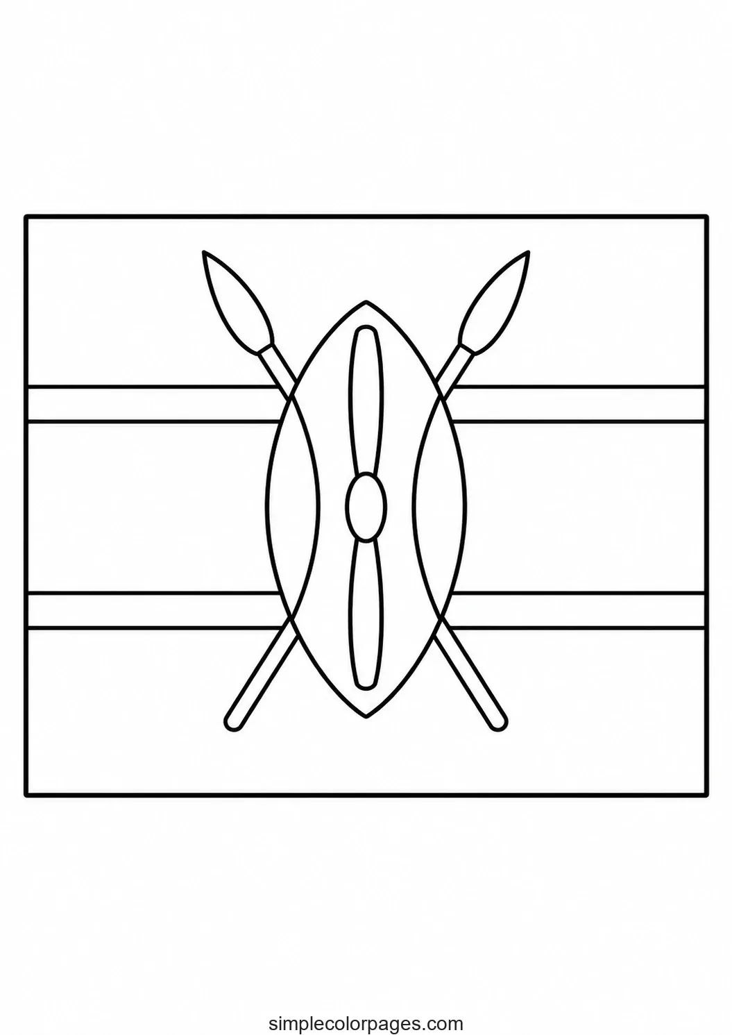 Preview of Kenya Flag Coloring Page