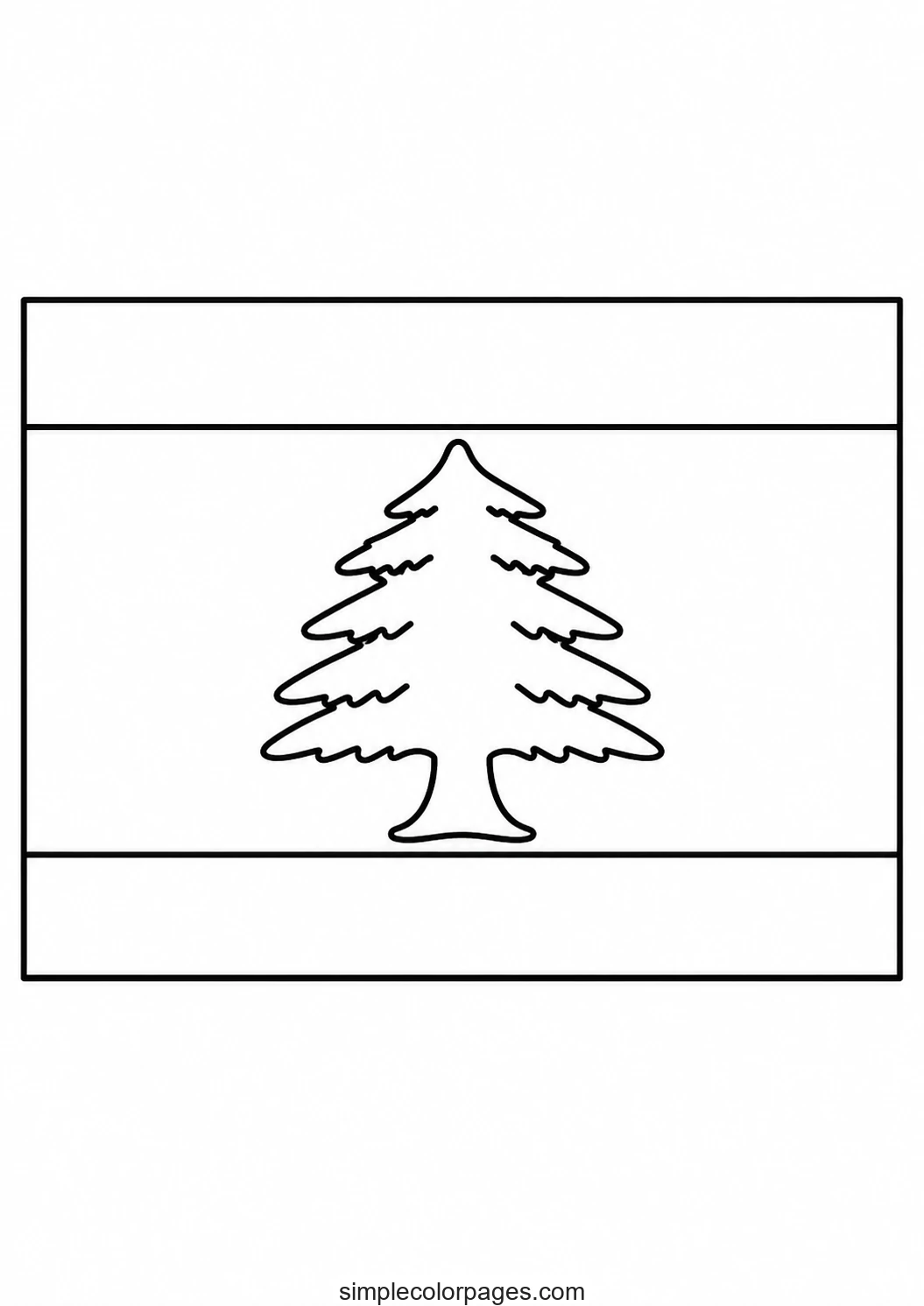 Preview of Lebanon Flag Coloring Page