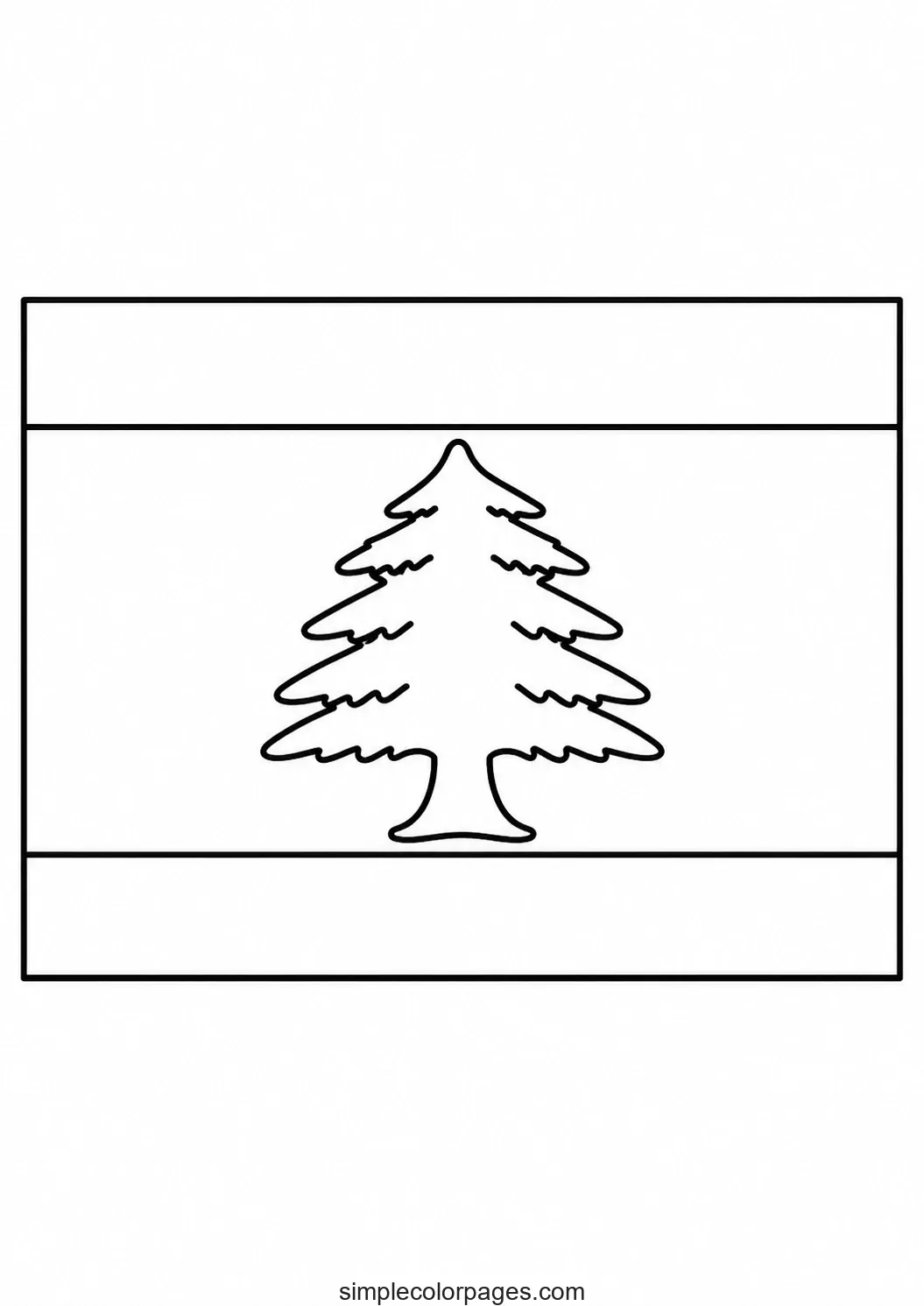 Preview of Lebanon Flag Coloring Page