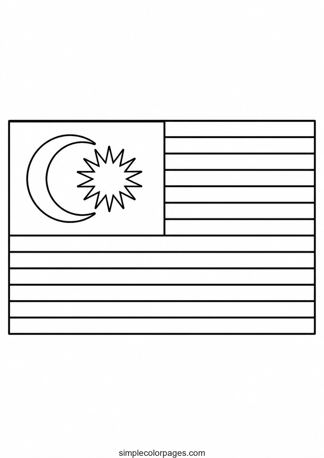 Preview of Malaysia Flag Coloring Page