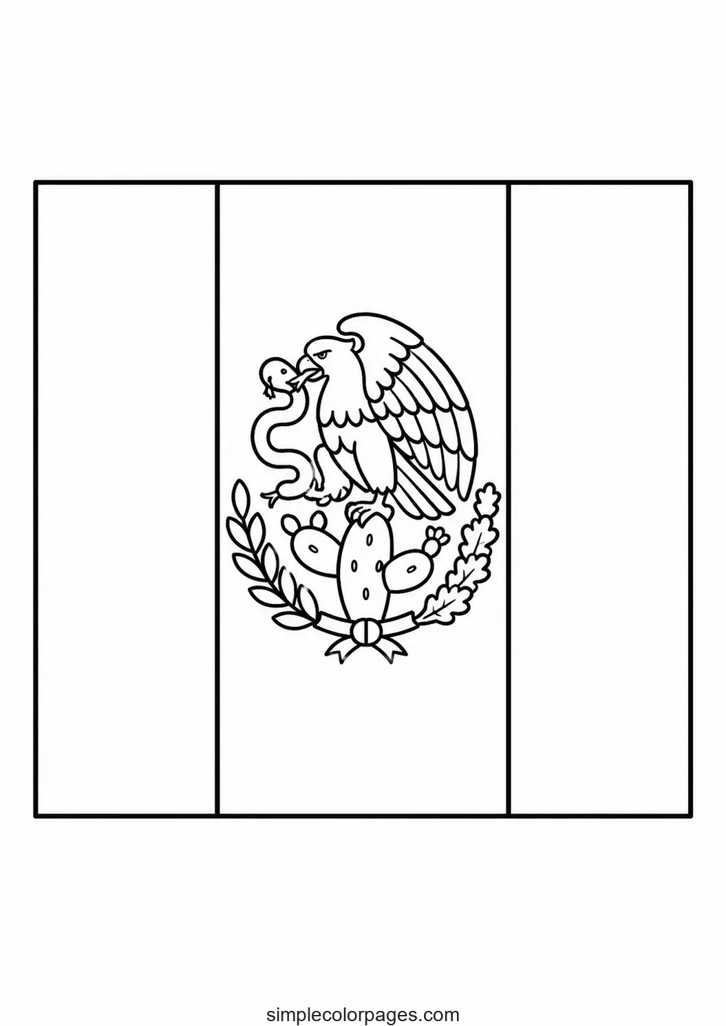 Preview of Mexico Flag Coloring Page