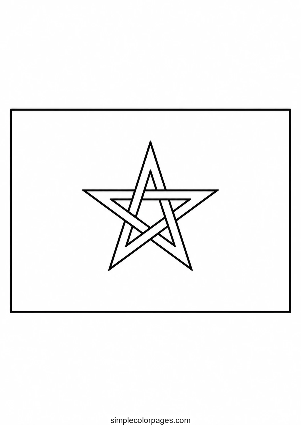 Preview of Morocco Flag Coloring Page