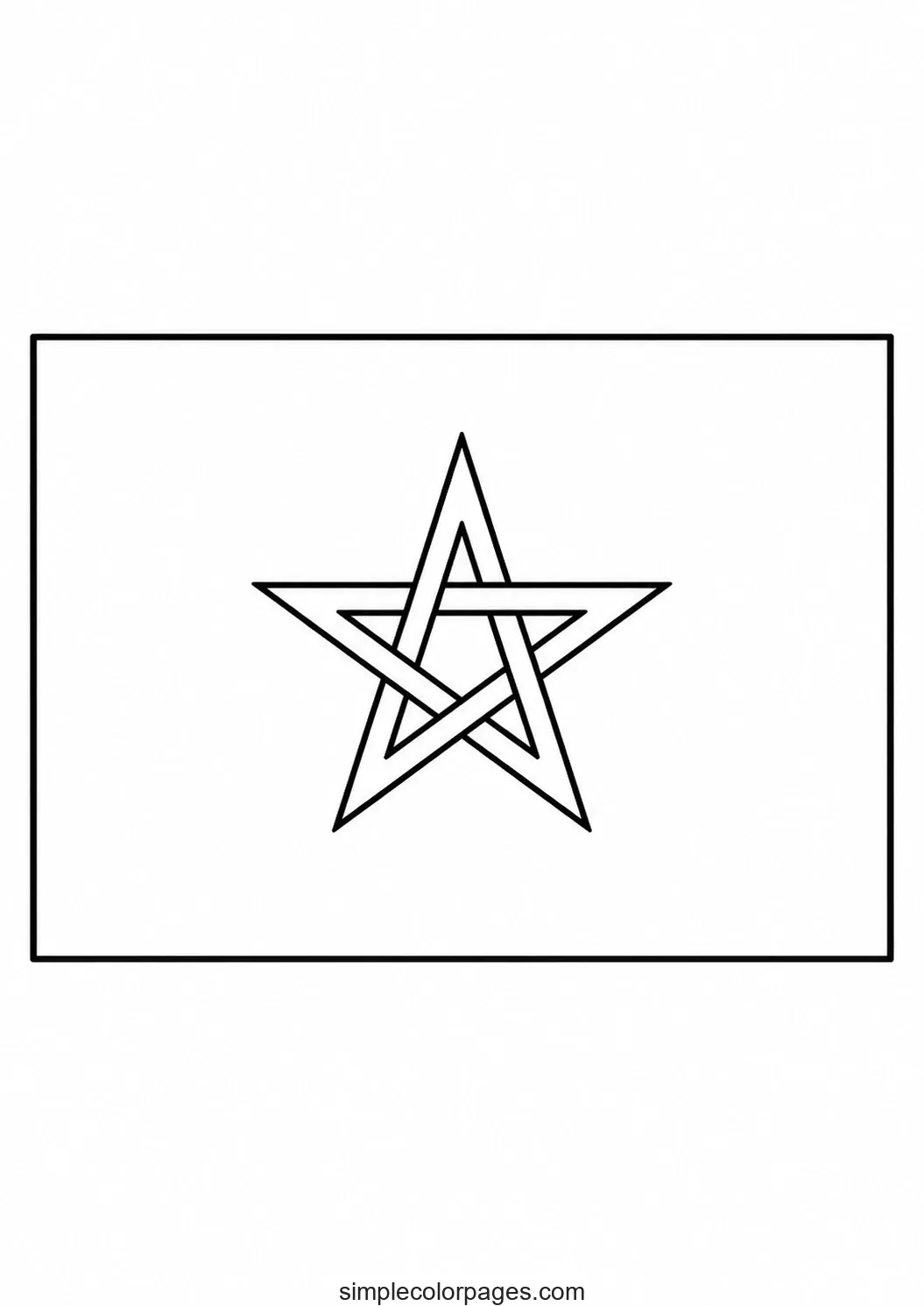 Preview of Morocco Flag Coloring Page