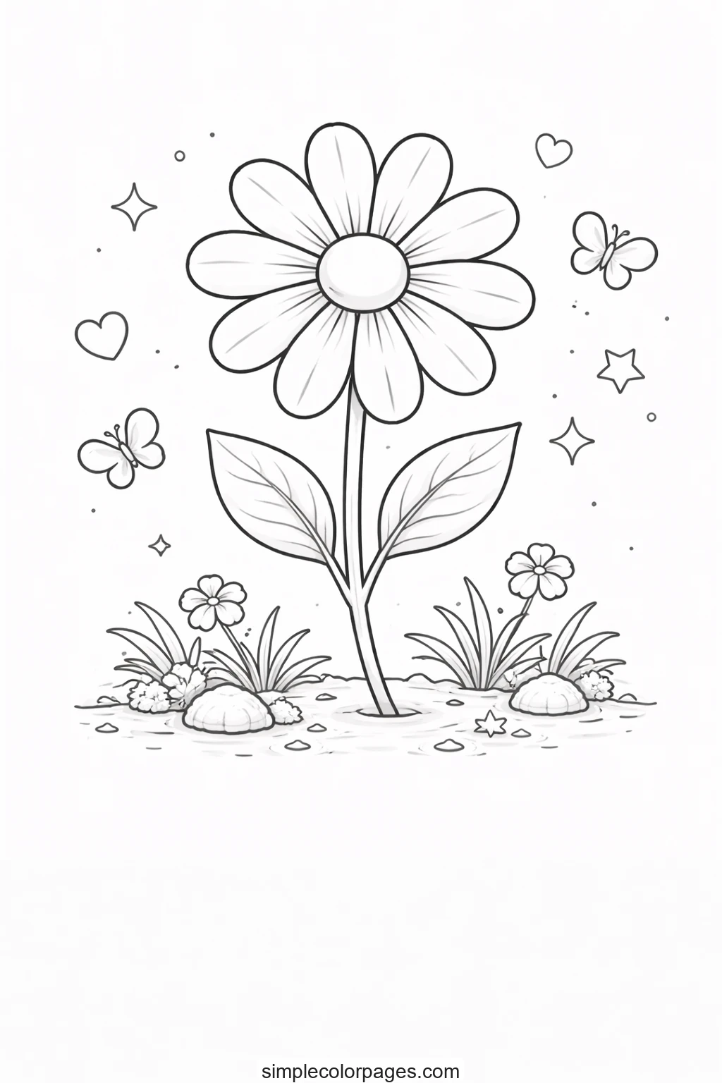 Preview of Nature Flower Coloring Page