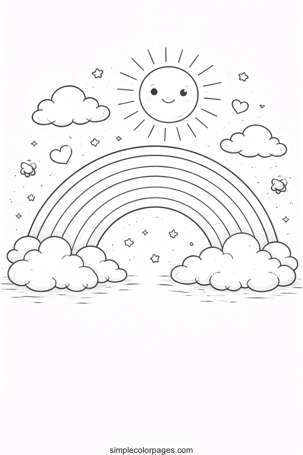 Preview of Nature Rainbow Coloring Page