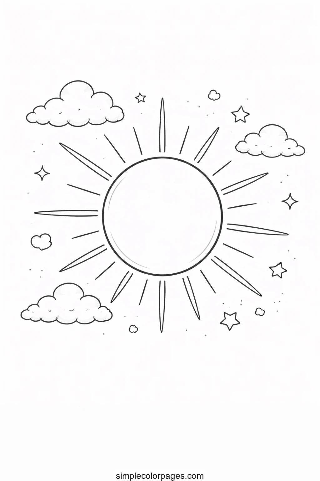 Preview of Nature Sun Coloring Page
