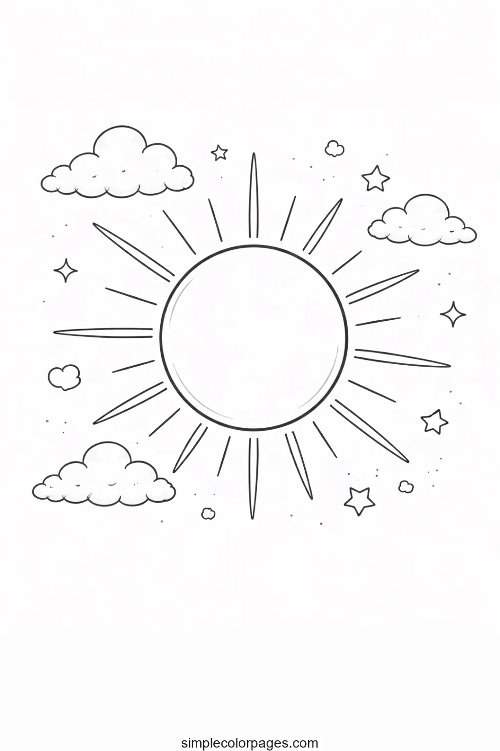 Preview of Nature Sun Coloring Page