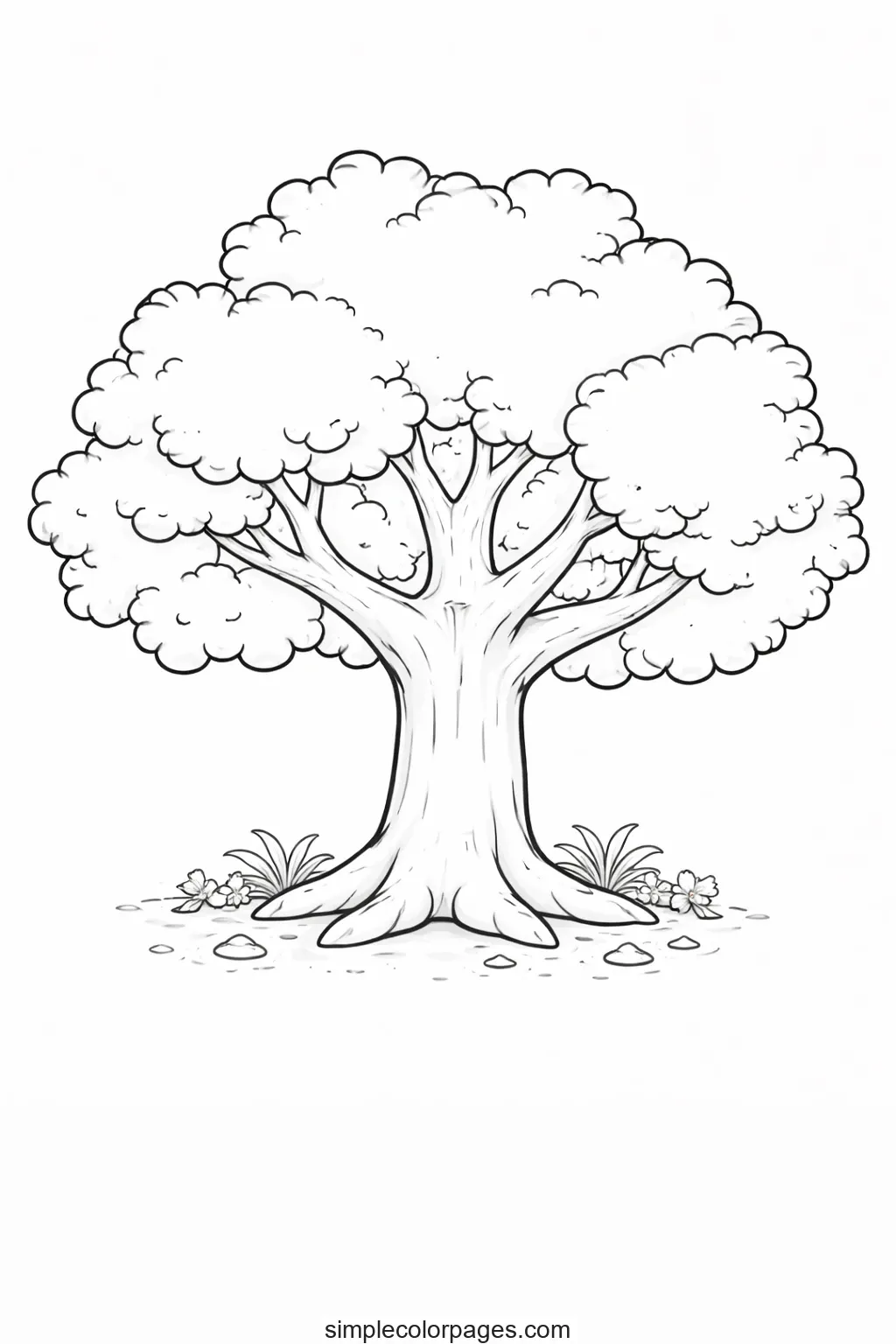 Preview of Nature Tree Coloring Page