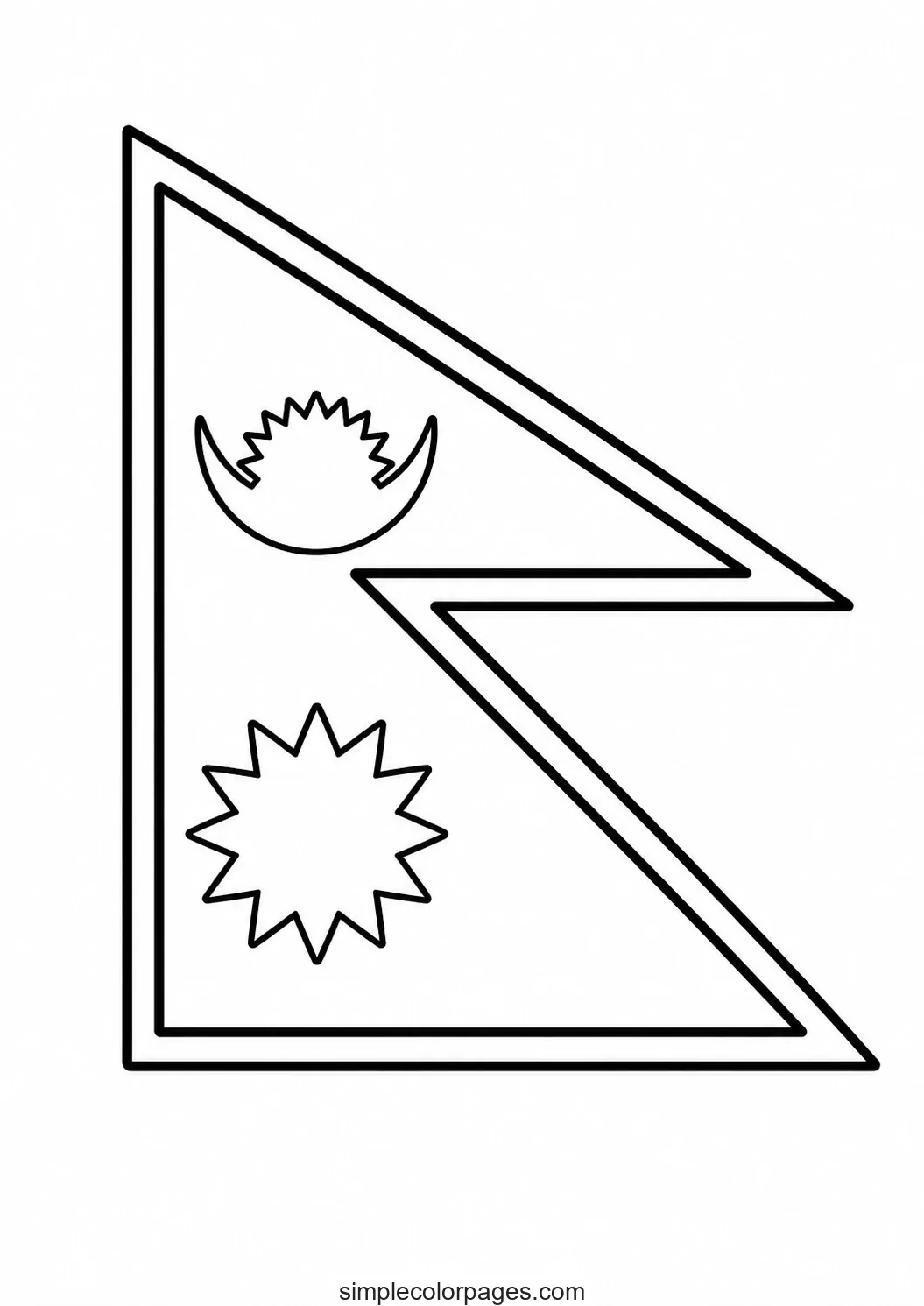 Preview of Nepal Flag Coloring Page
