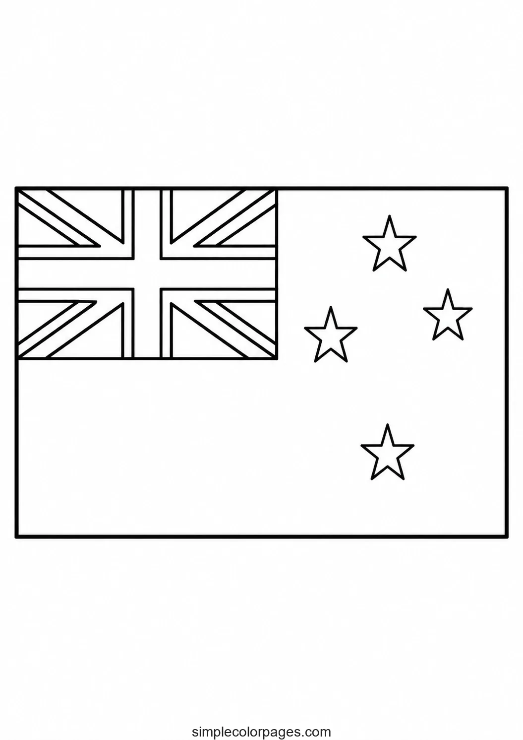 Preview of New Zealand Flag Coloring Page