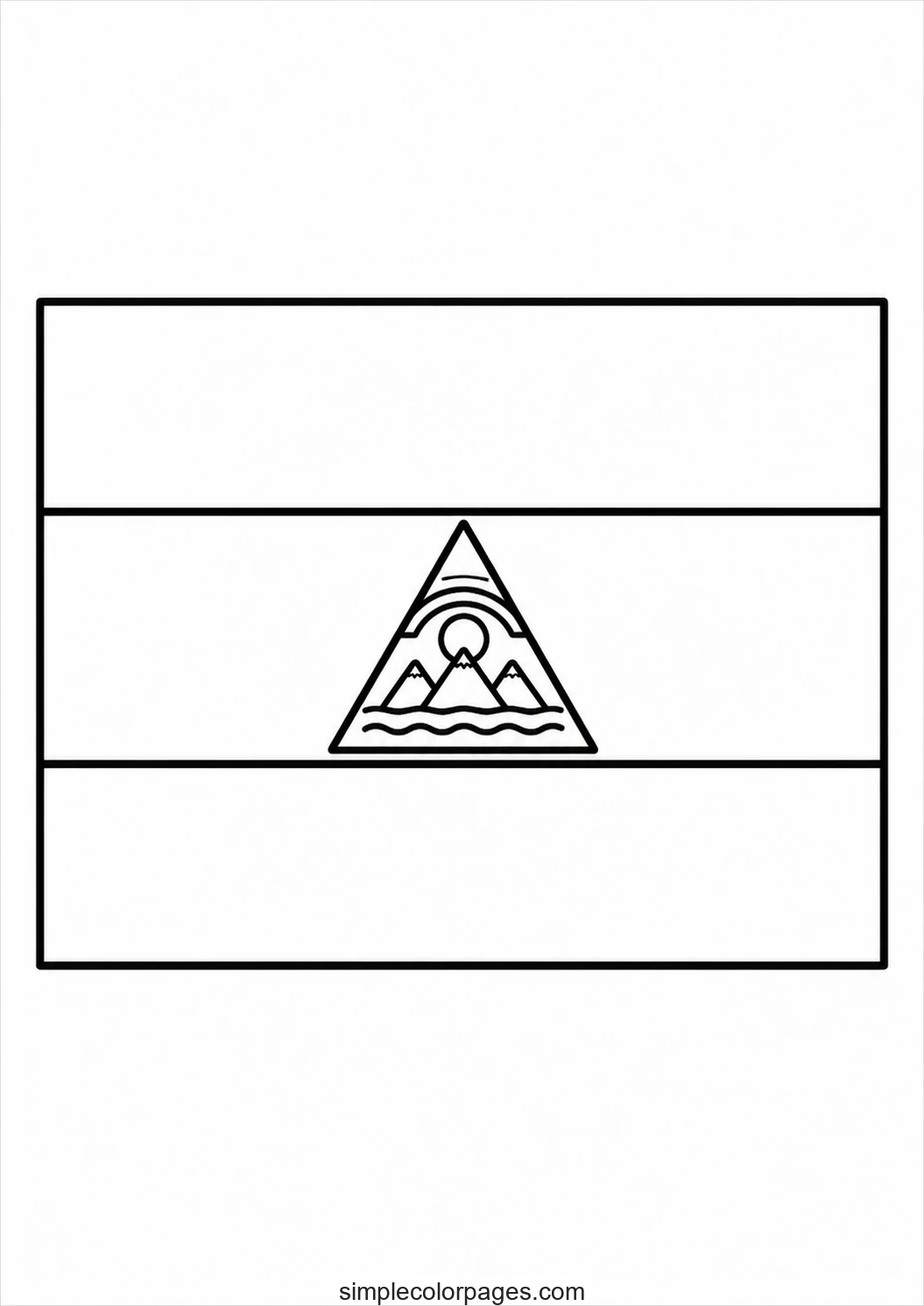 Preview of Nicaragua Flag Coloring Page