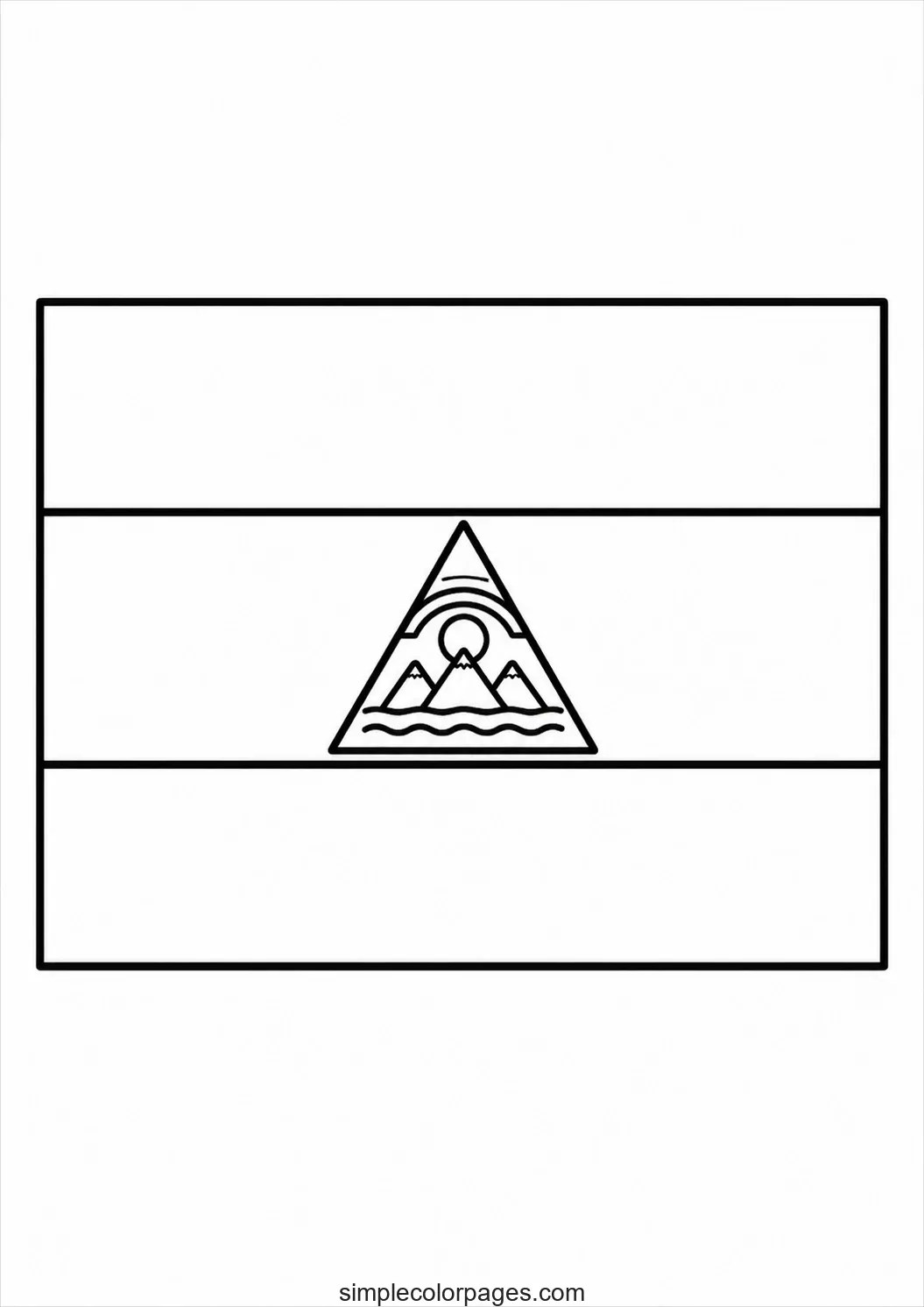 Preview of Nicaragua Flag Coloring Page