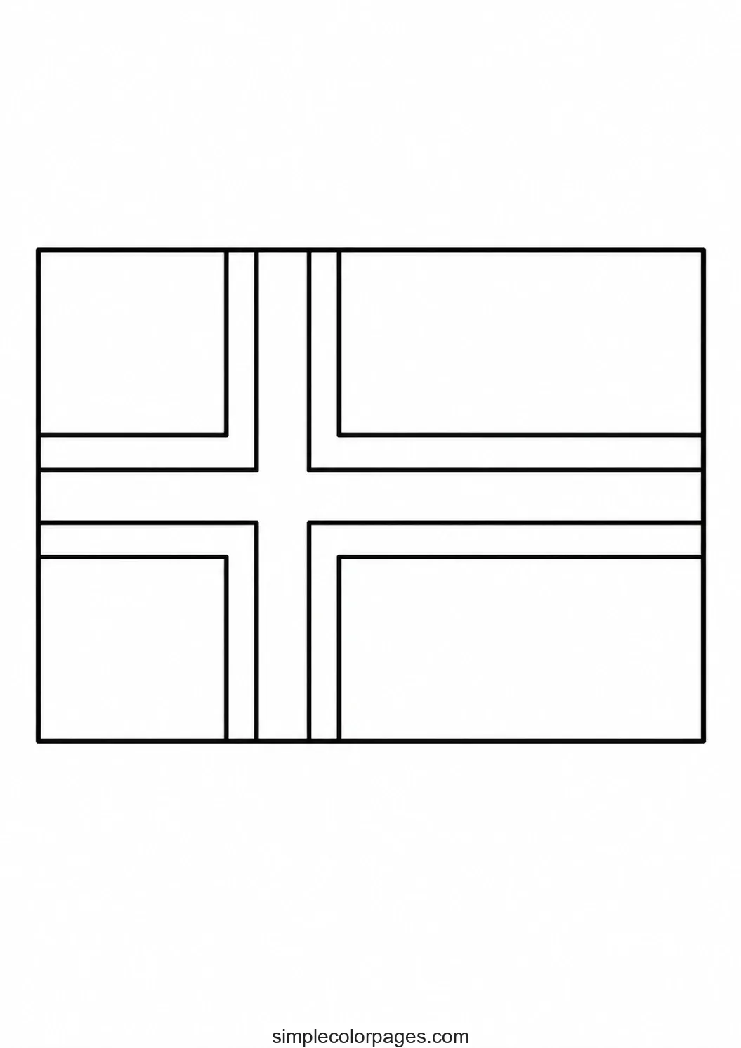 Preview of Norway Flag Coloring Page