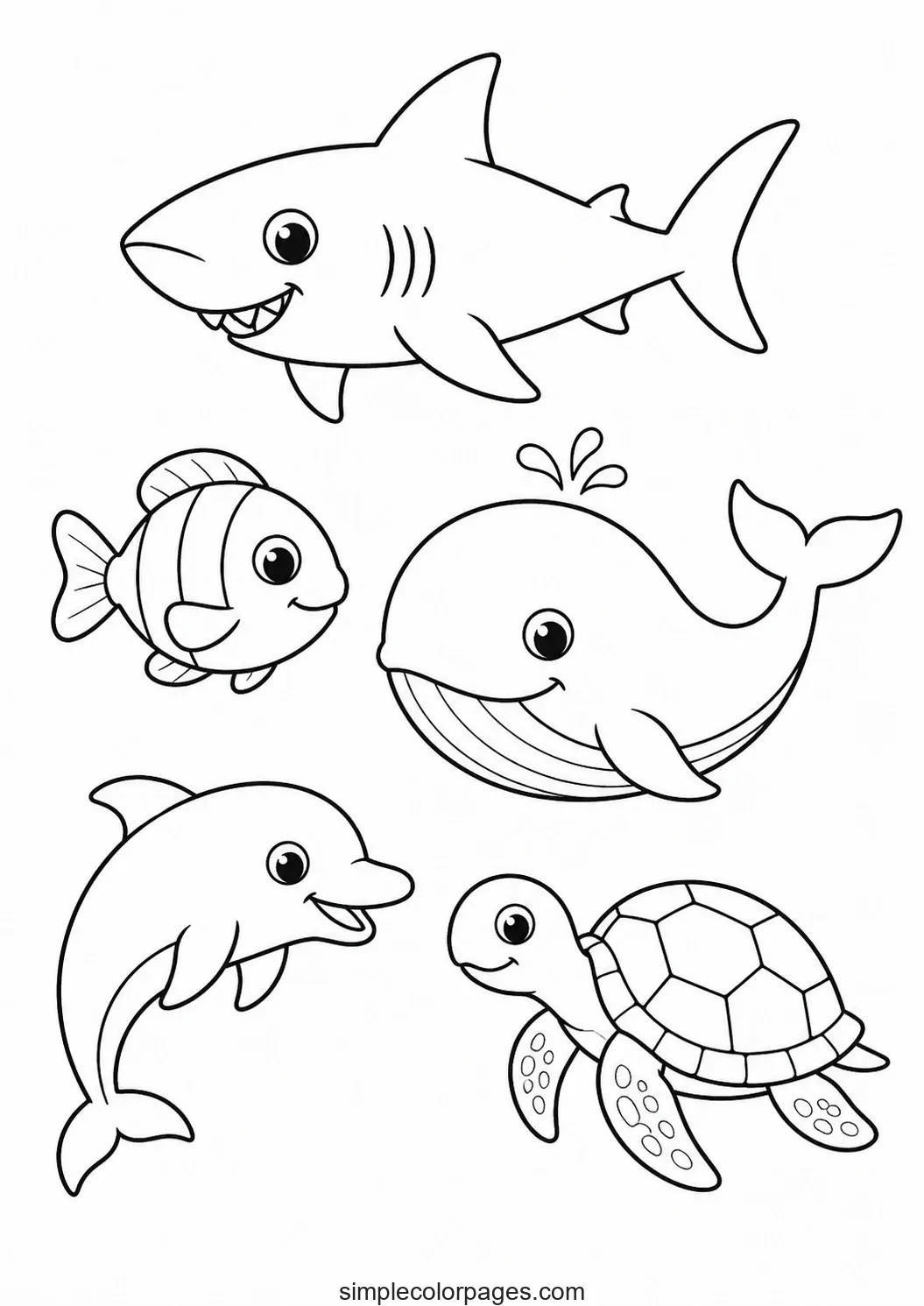 Preview of Ocean Animal Coloring Pages
