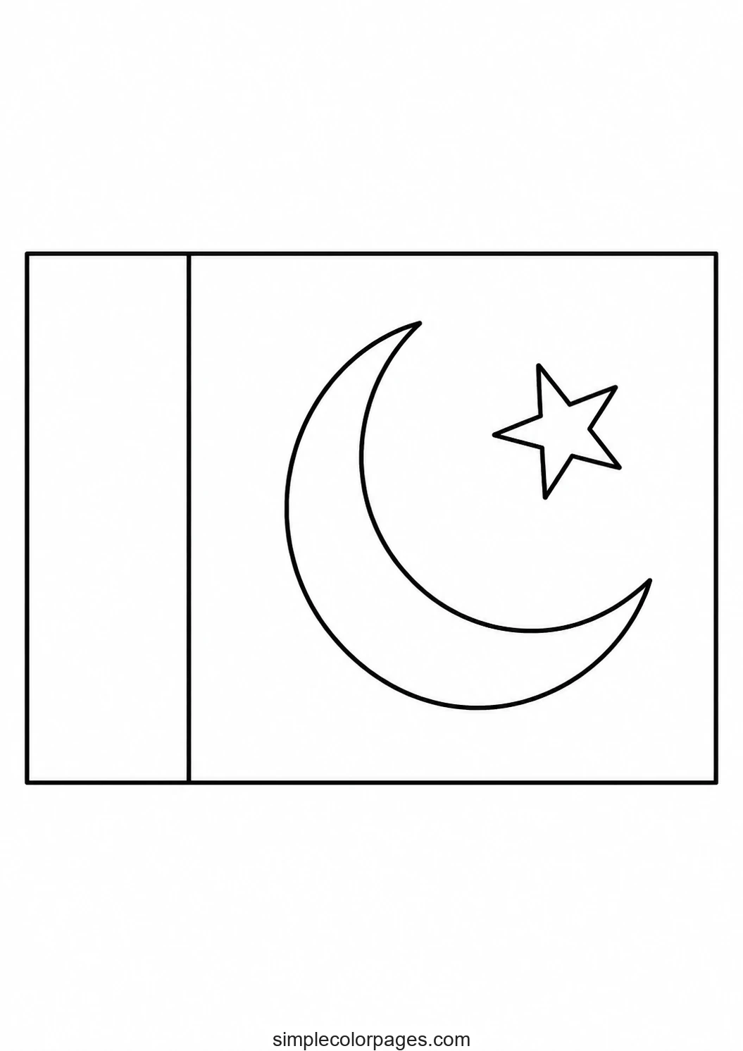 Preview of Pakistan Flag Coloring Page