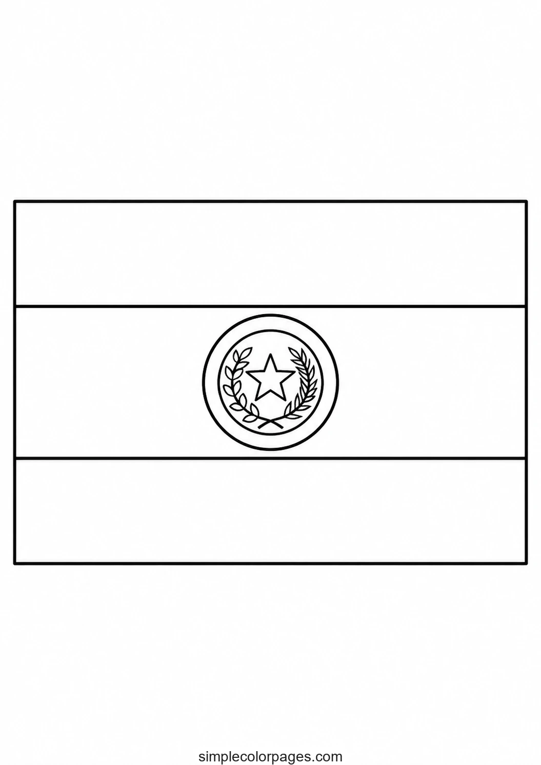 Preview of Paraguay Flag Coloring Page