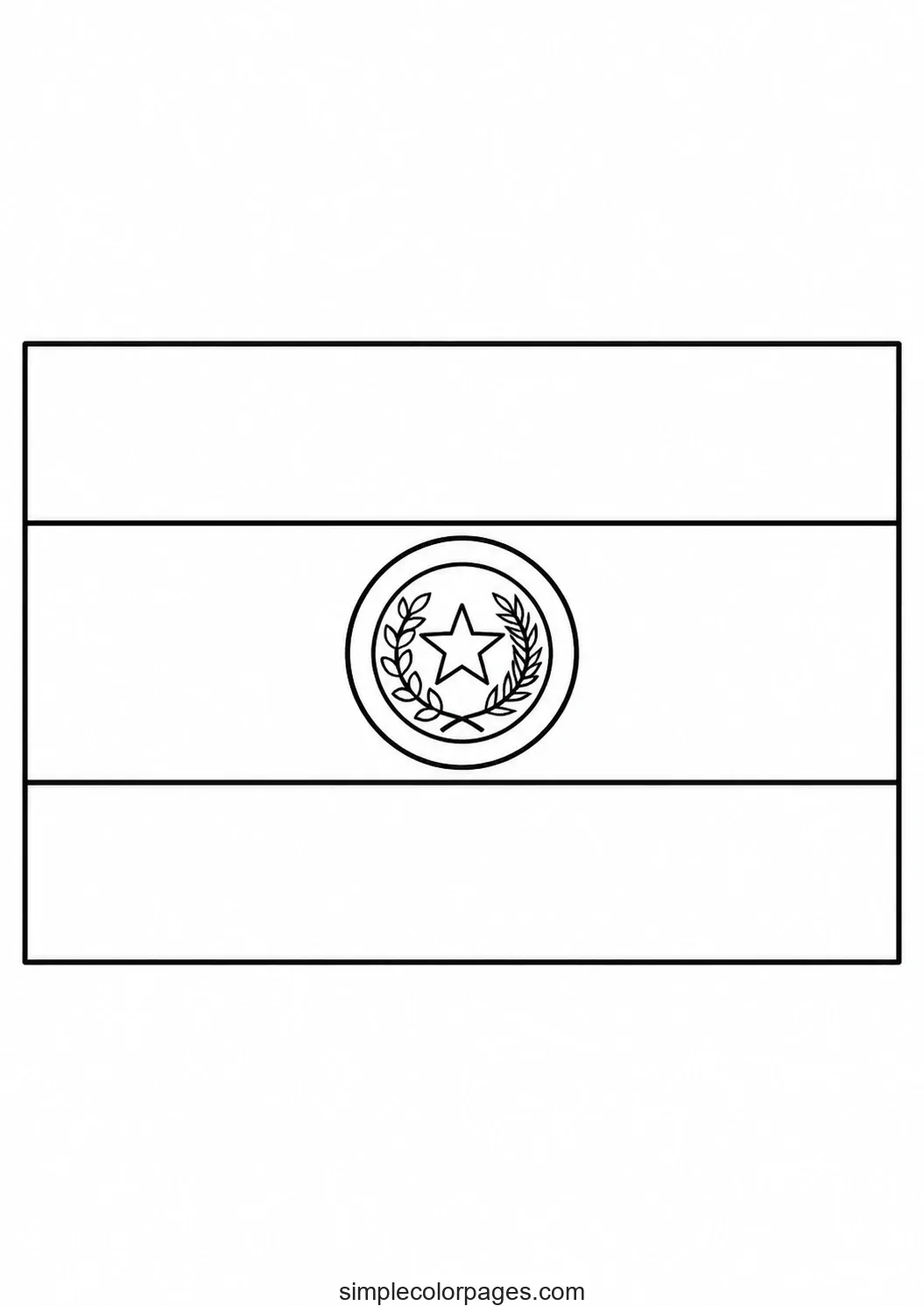 Preview of Paraguay Flag Coloring Page