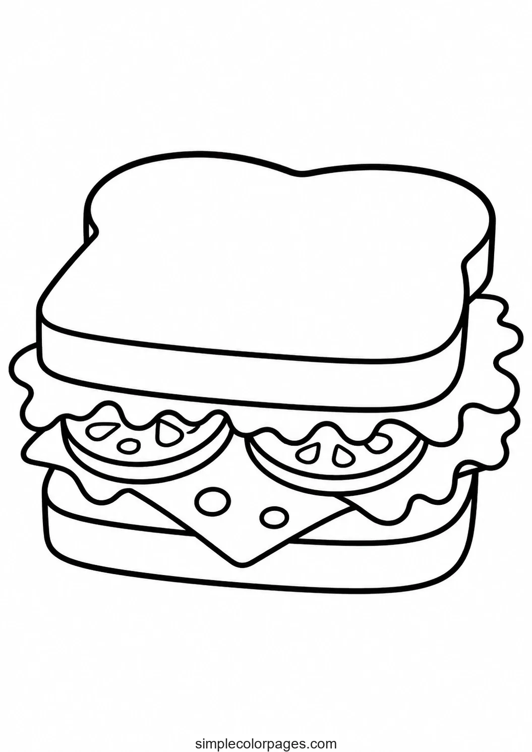 Preview of Sandwich Coloring Page