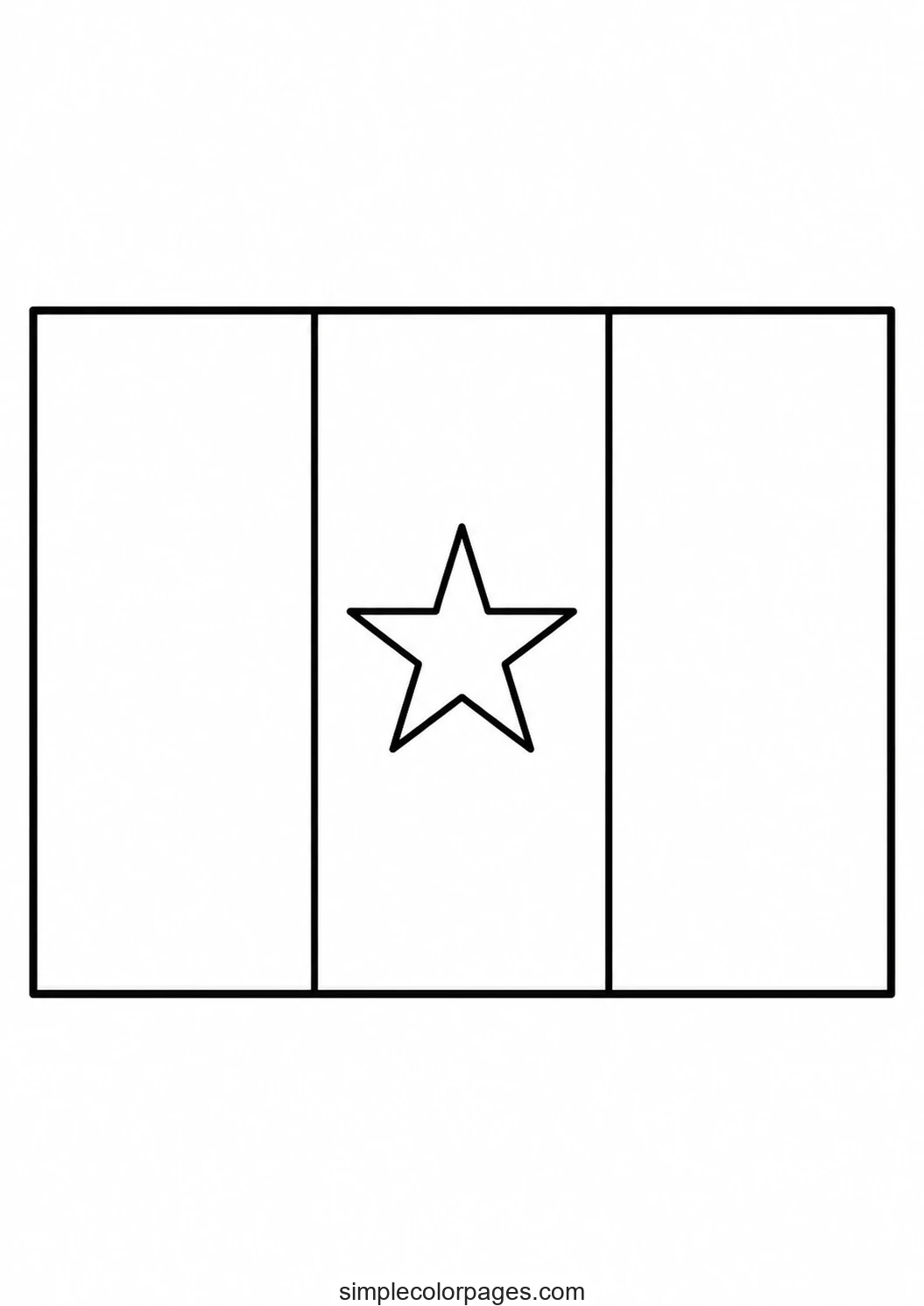 Preview of Senegal Flag Coloring Page