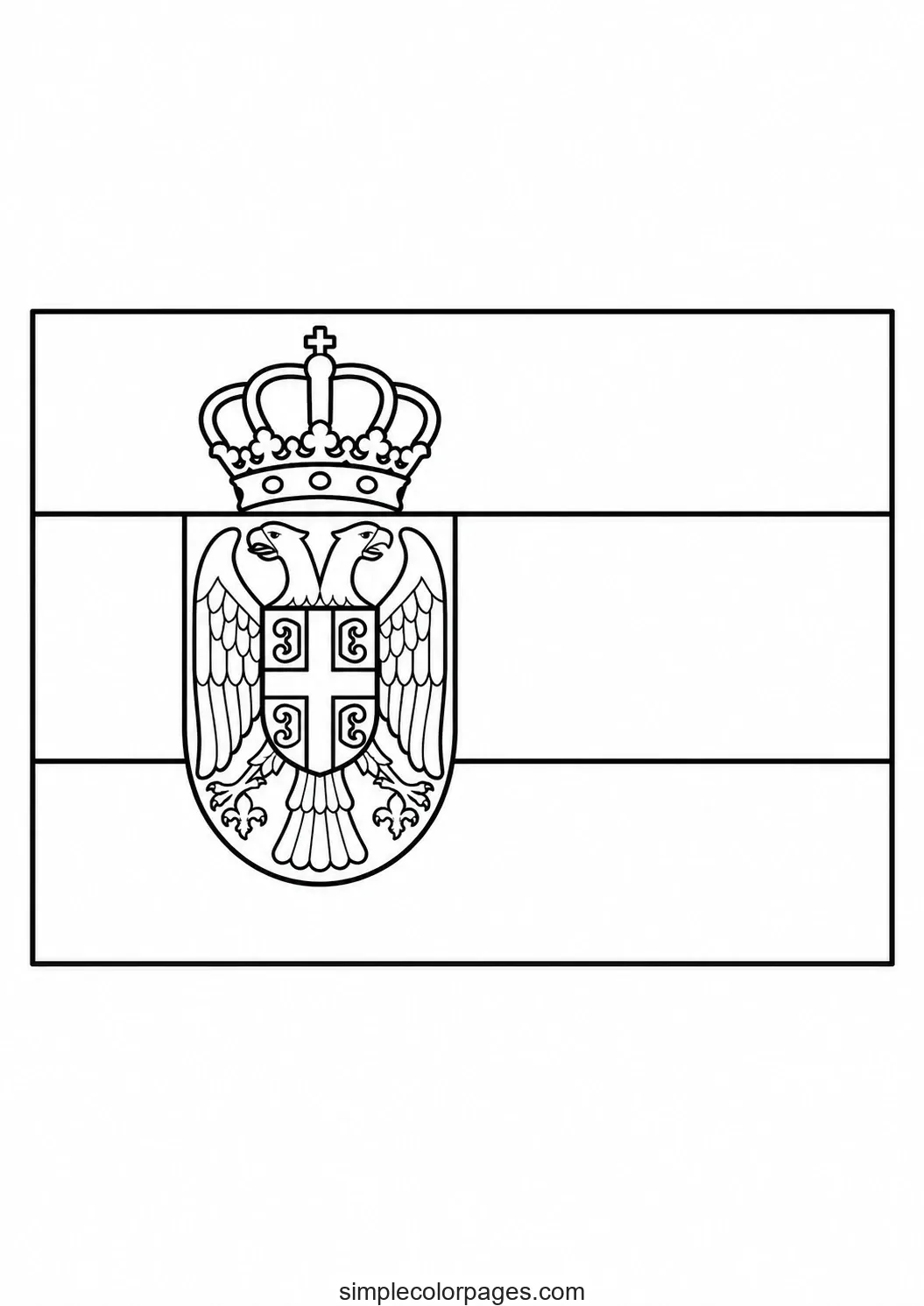 Preview of Serbia Flag Coloring Page