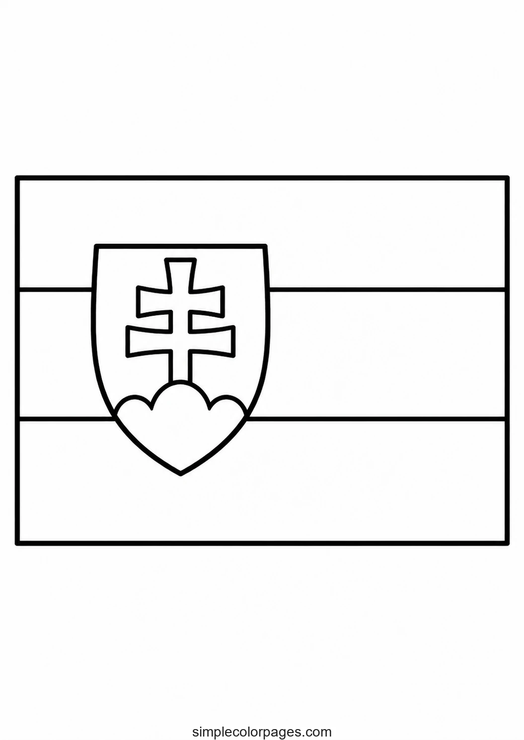Preview of Slovakia Flag Coloring Page