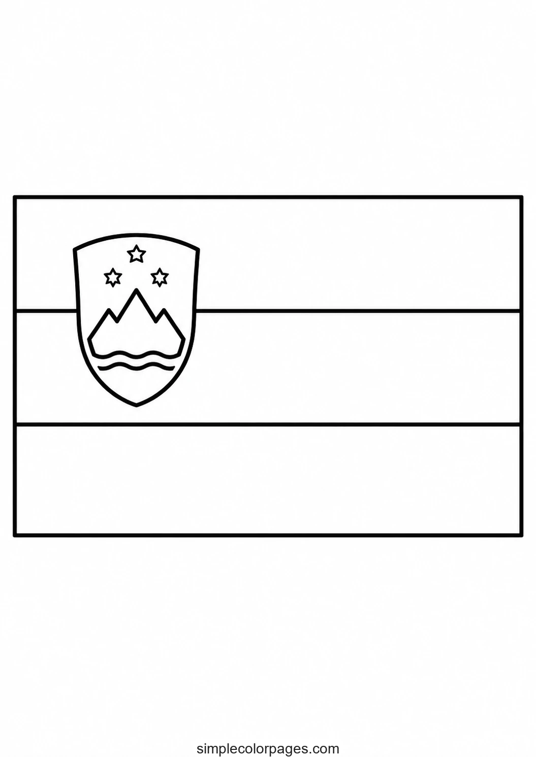 Preview of Slovenia Flag Coloring Page