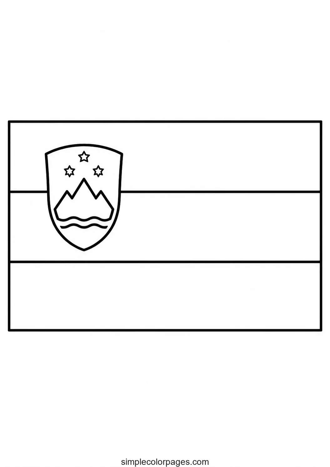 Preview of Slovenia Flag Coloring Page