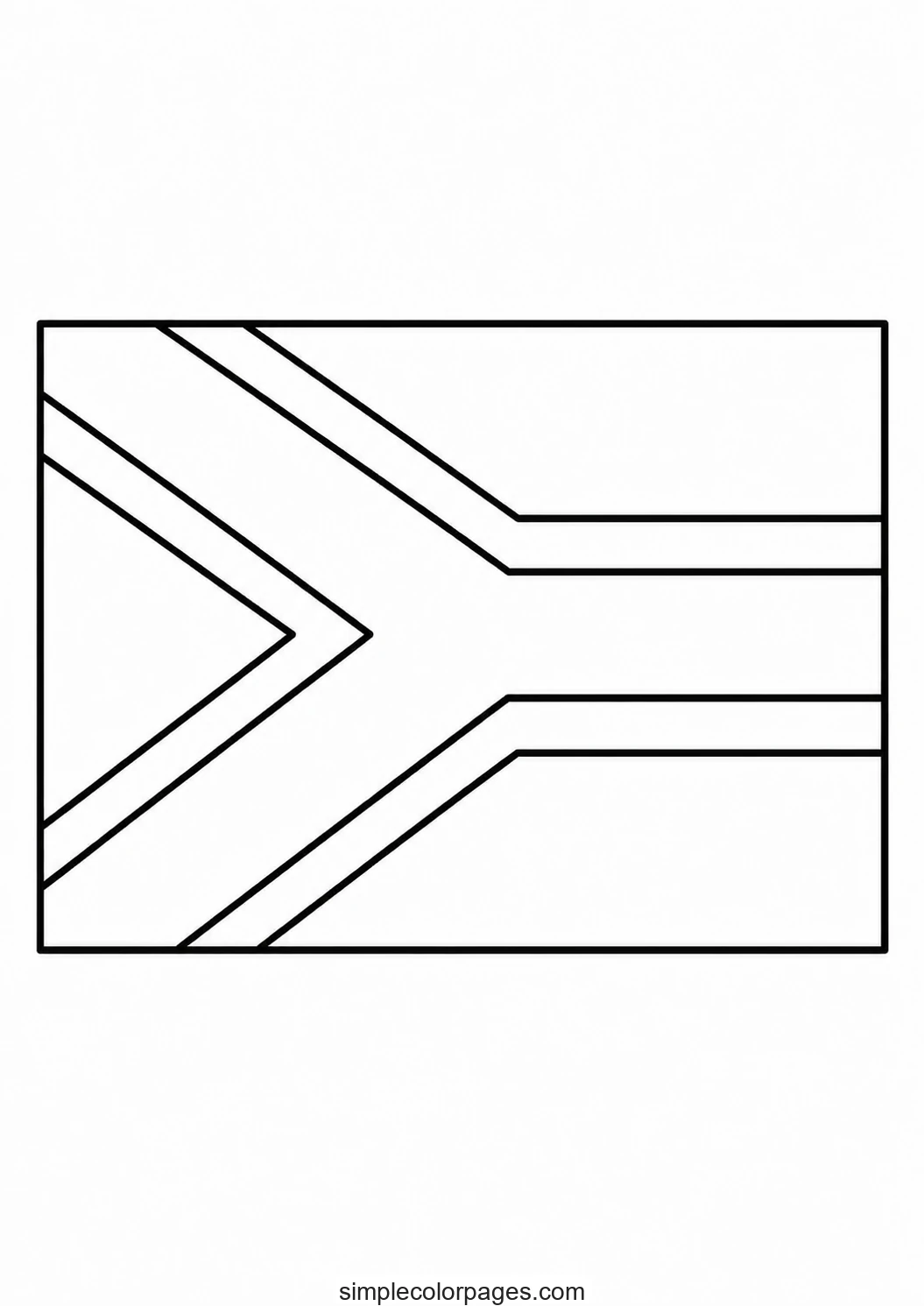 Preview of South Africa Flag Coloring Page