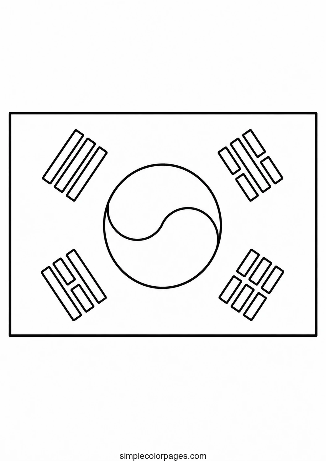 Preview of South Korea Flag Coloring Page