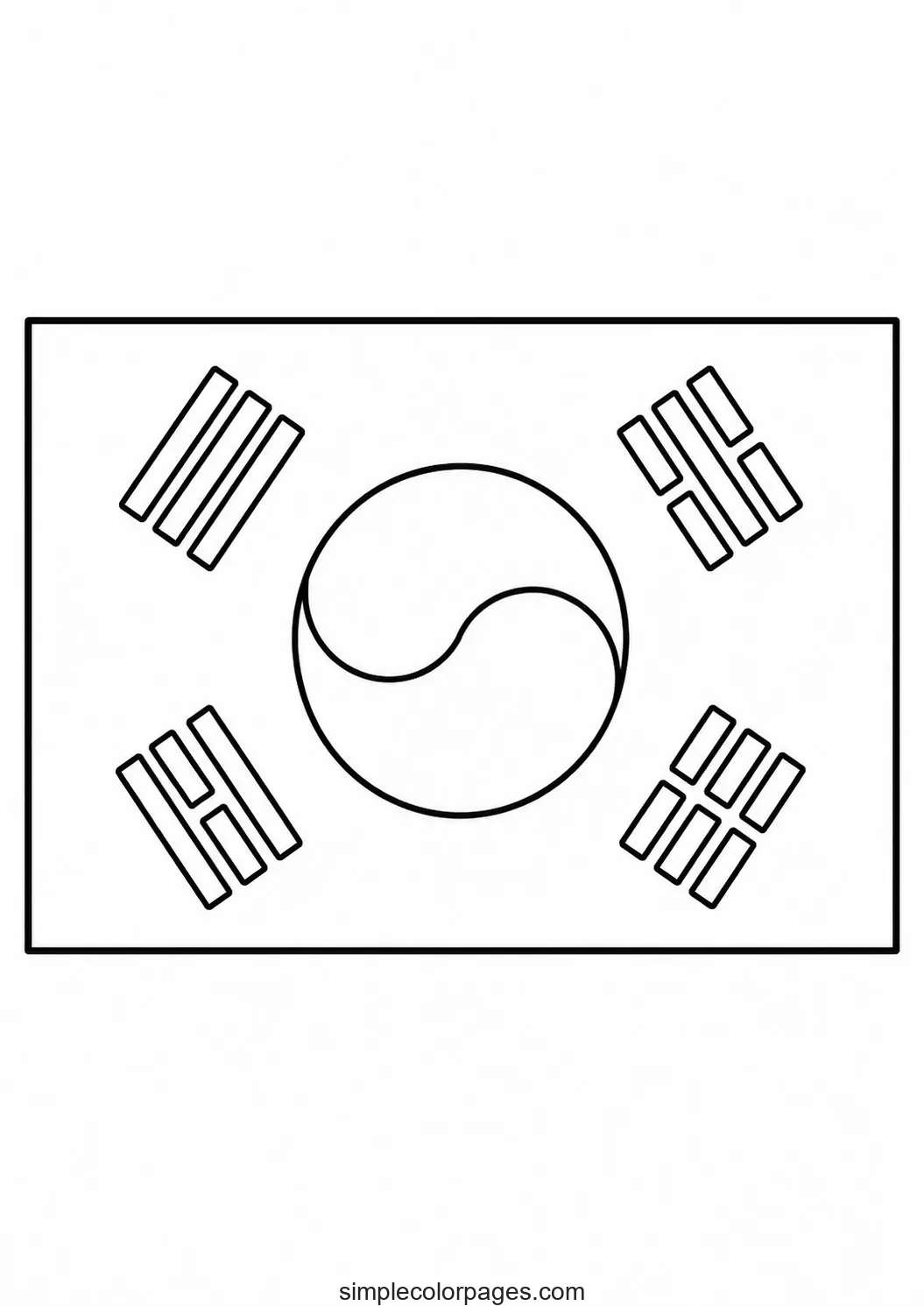 Preview of South Korea Flag Coloring Page