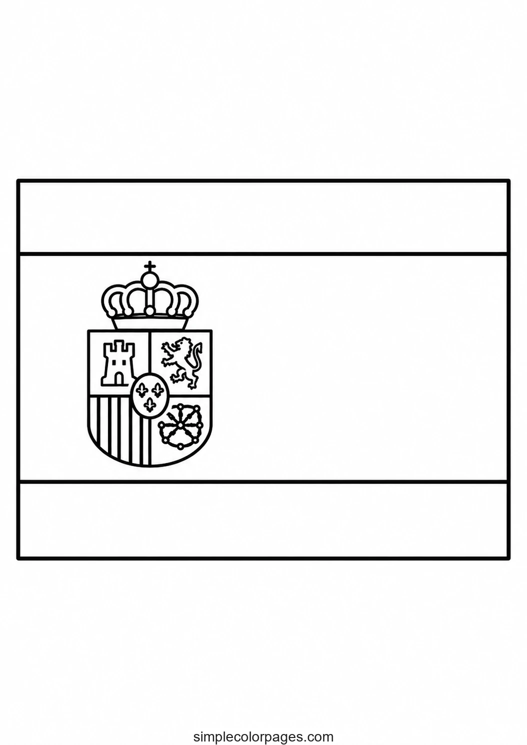 Preview of Spain Flag Coloring Page