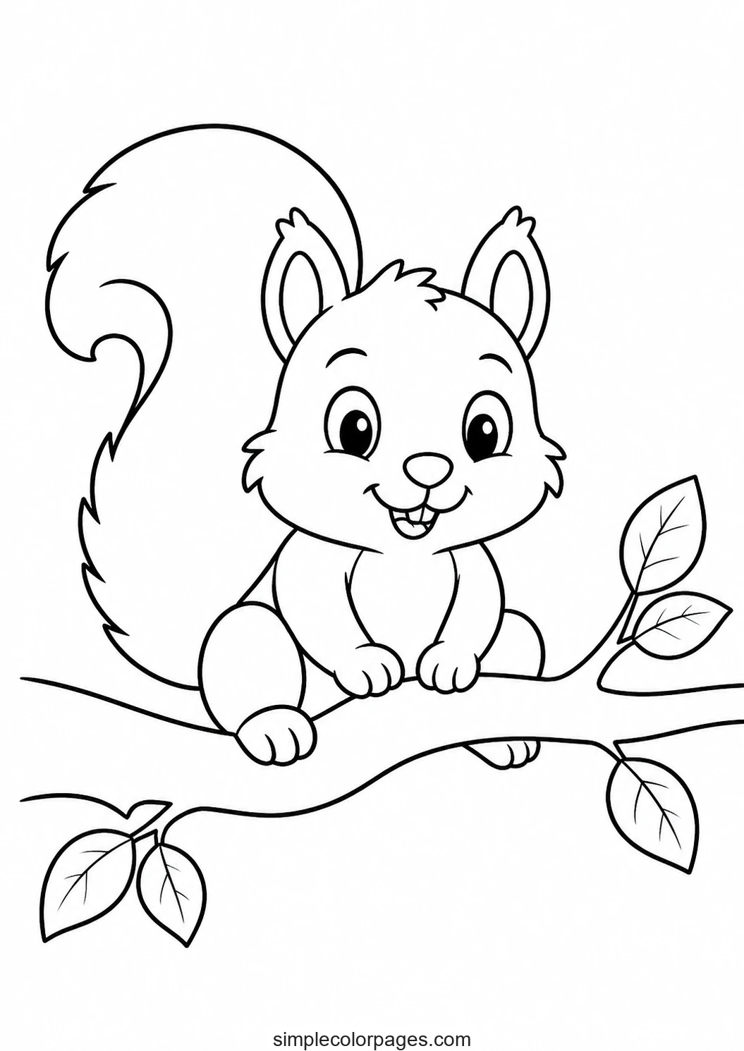 Preview of Squirrel In Tree Coloring Page