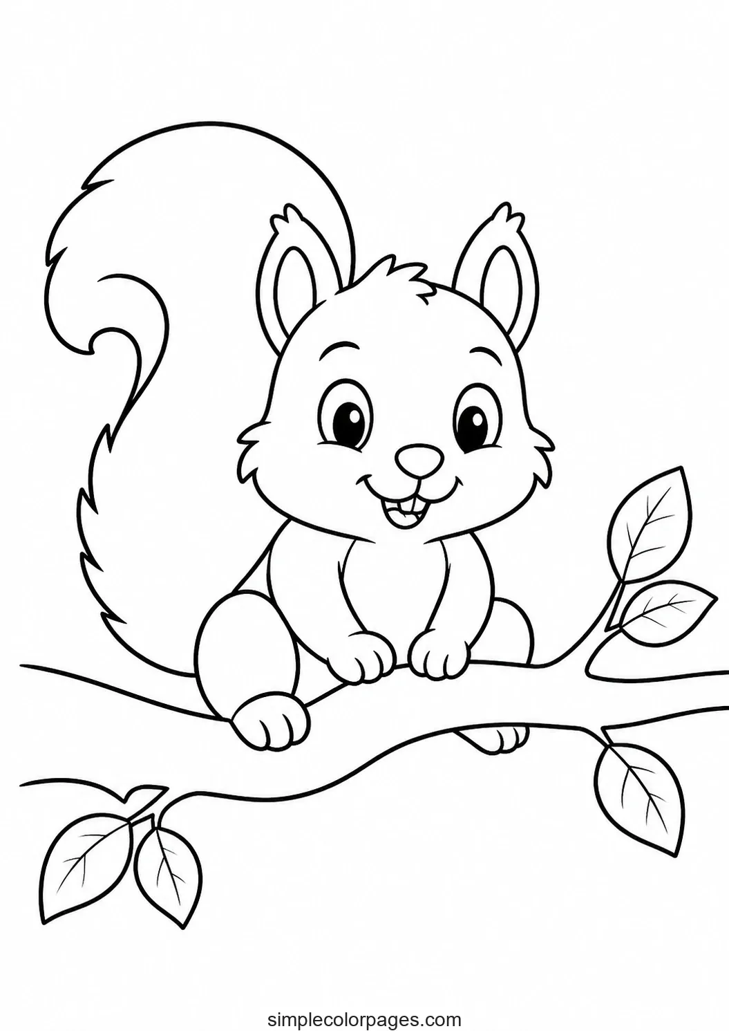 Preview of Squirrel In Tree Coloring Page
