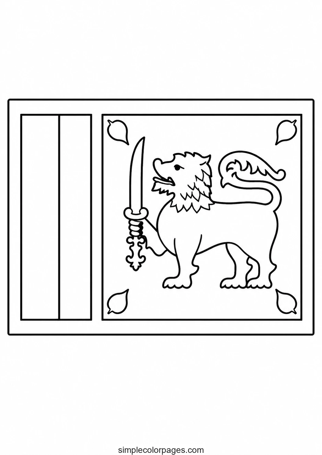 Preview of Sri Lanka Flag Coloring Page