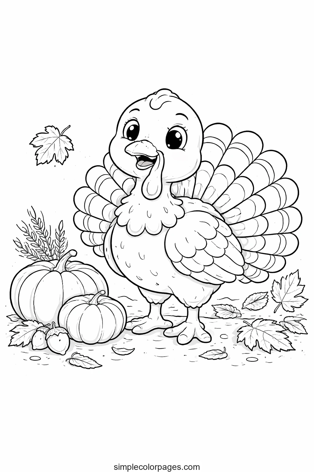 Preview of Thanksgiving Turkey Coloring Page