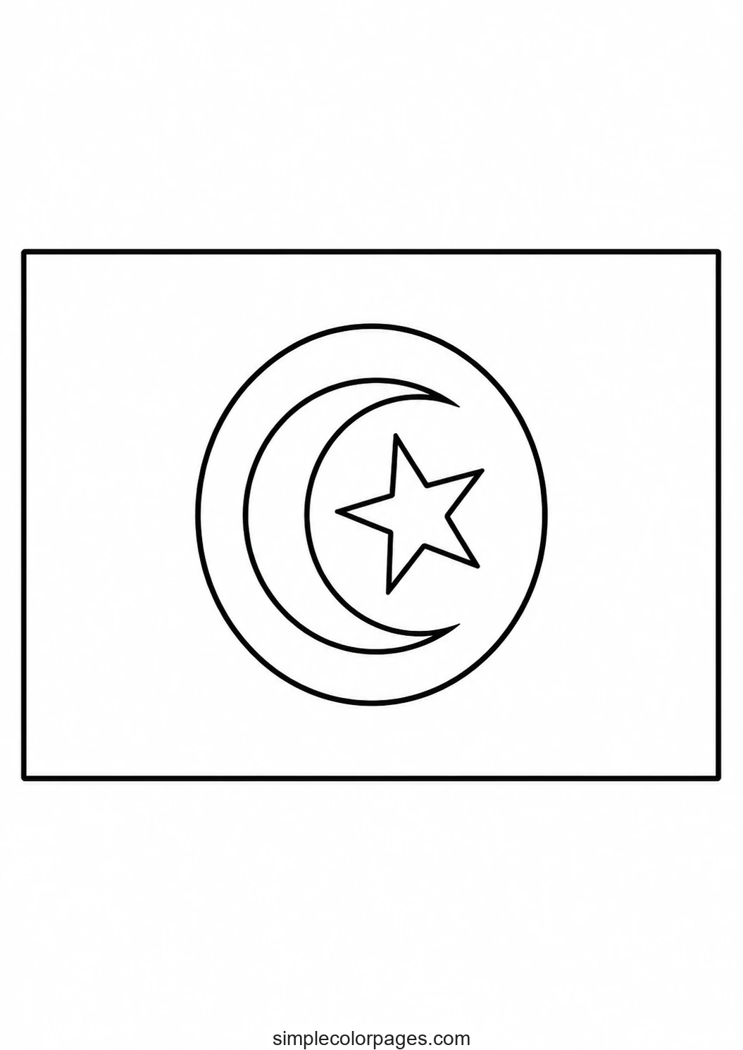 Preview of Tunisia Flag Coloring Page