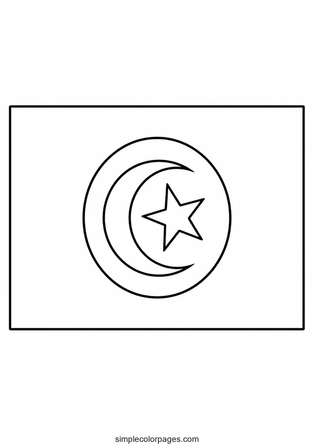 Preview of Tunisia Flag Coloring Page