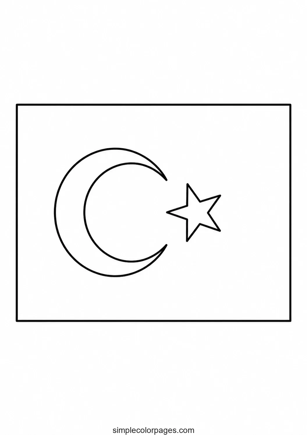 Preview of Turkey Flag Coloring Page