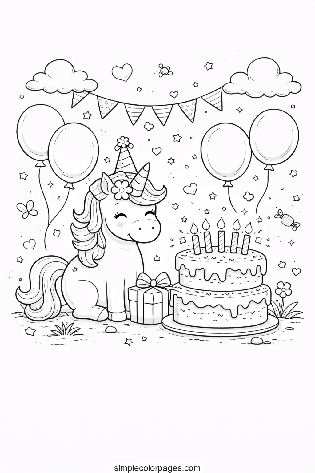 Preview of Unicorn Coloring Pages