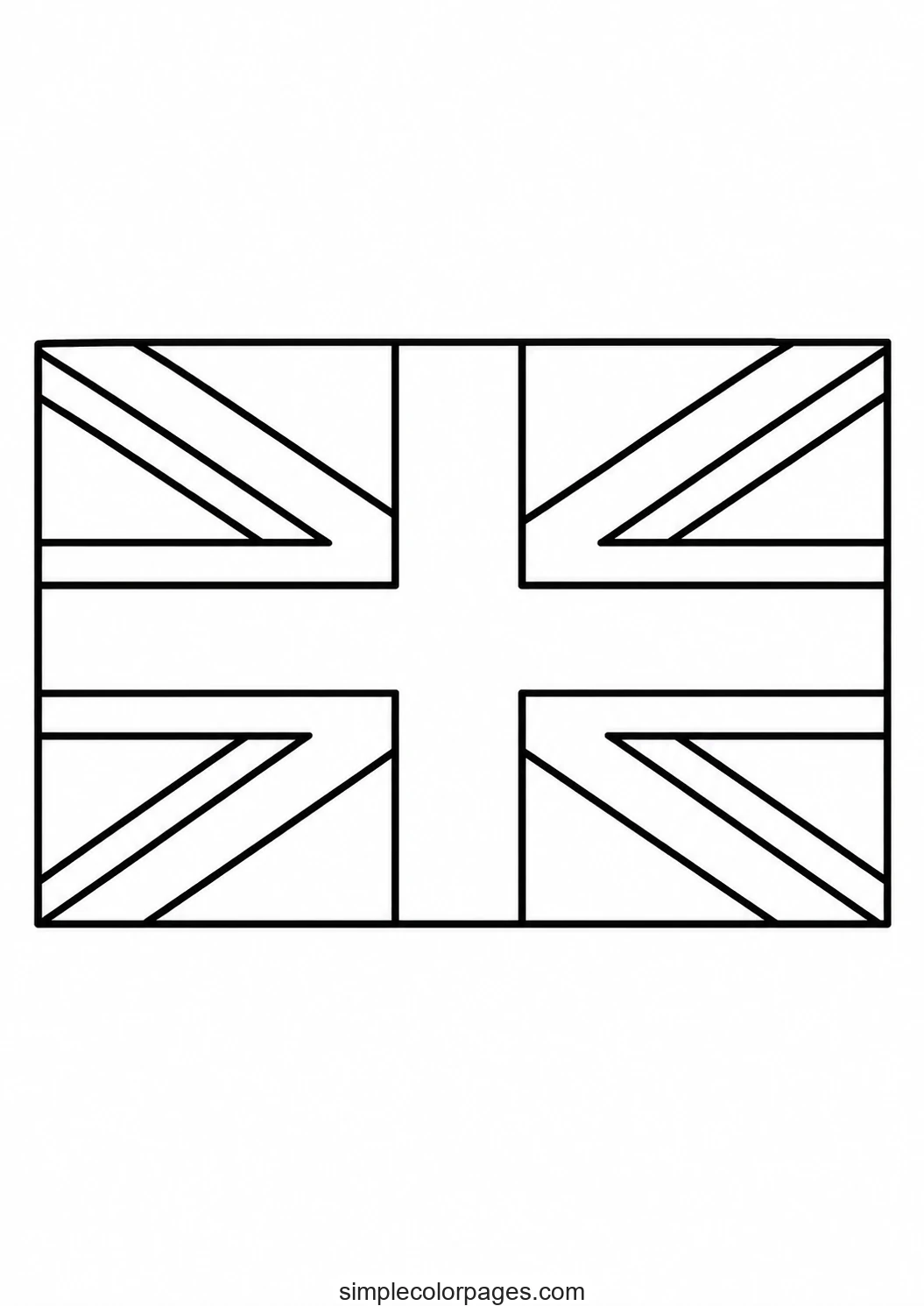 Preview of United Kingdom Flag Coloring Page