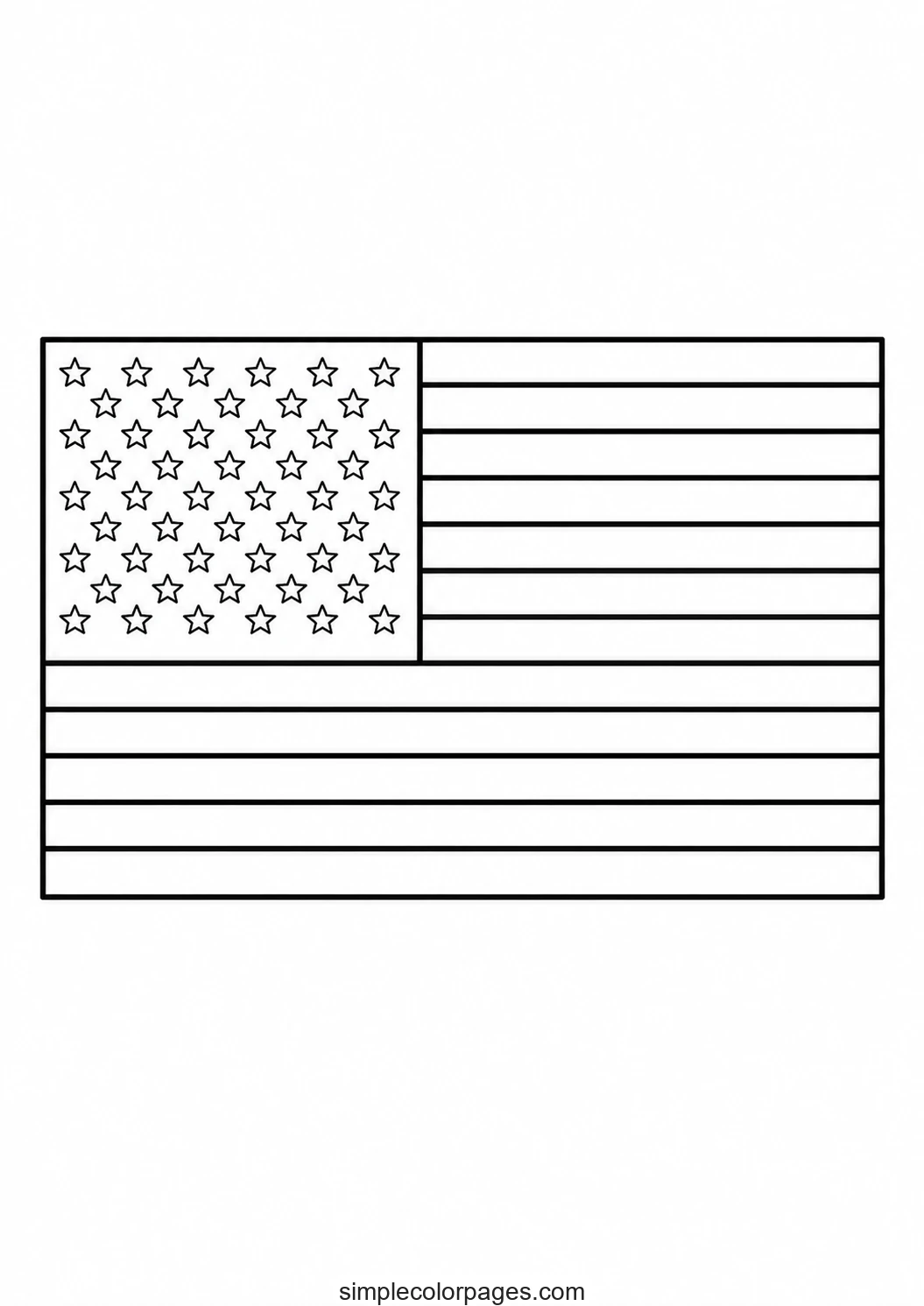 Preview of United States Flag Coloring Page