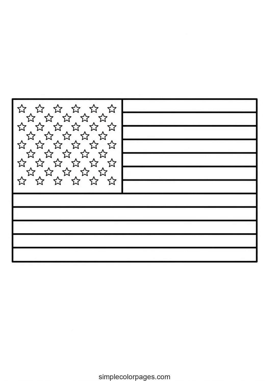 Preview of United States Flag Coloring Page